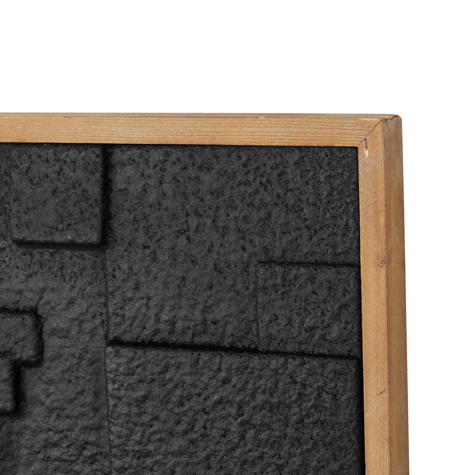 31.5" Black Wood Geometric Dimensional Textured Shapes Home Wall Décor