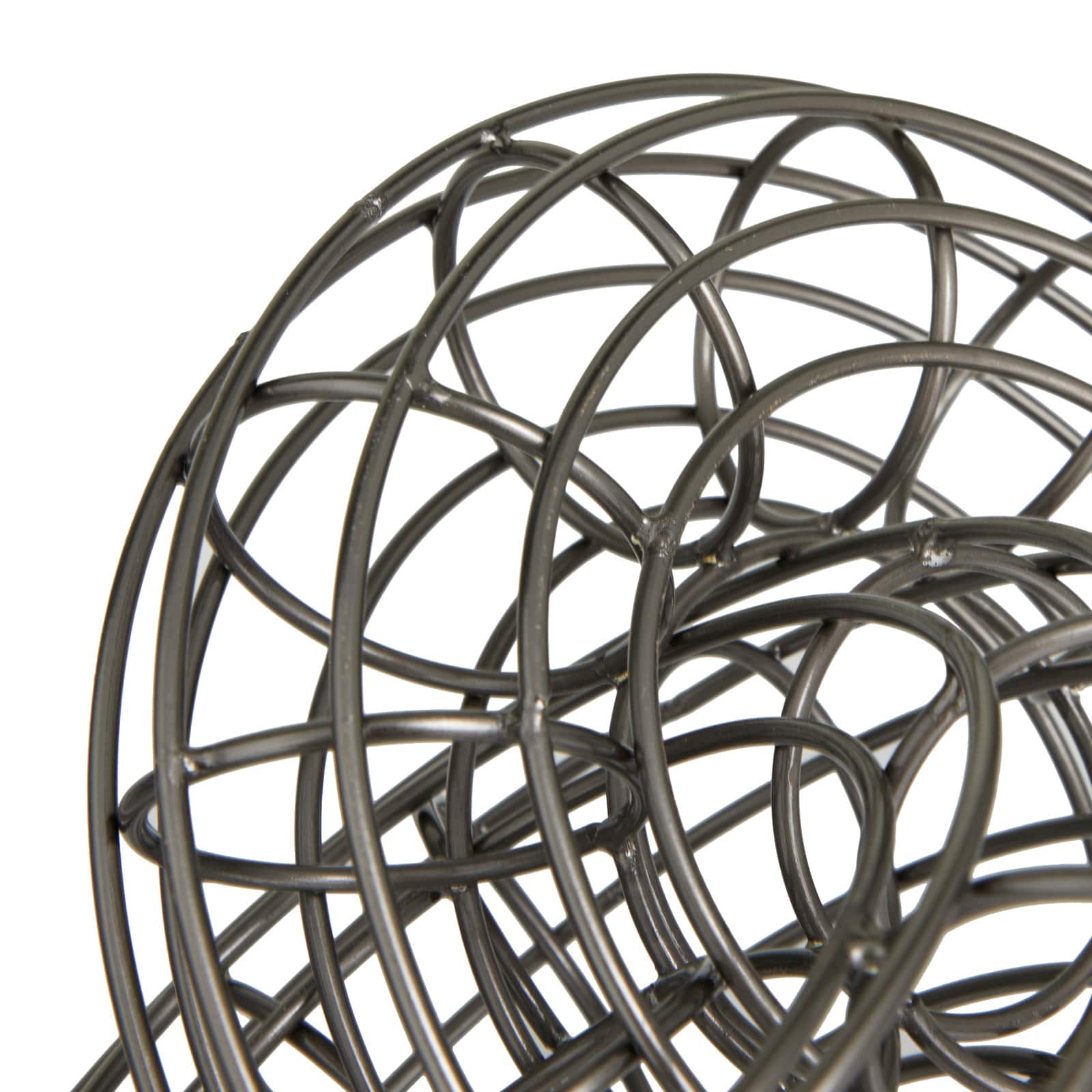 Set of 2 Grey Metal Contemporary Sculptures, 7" x 8" x 9"