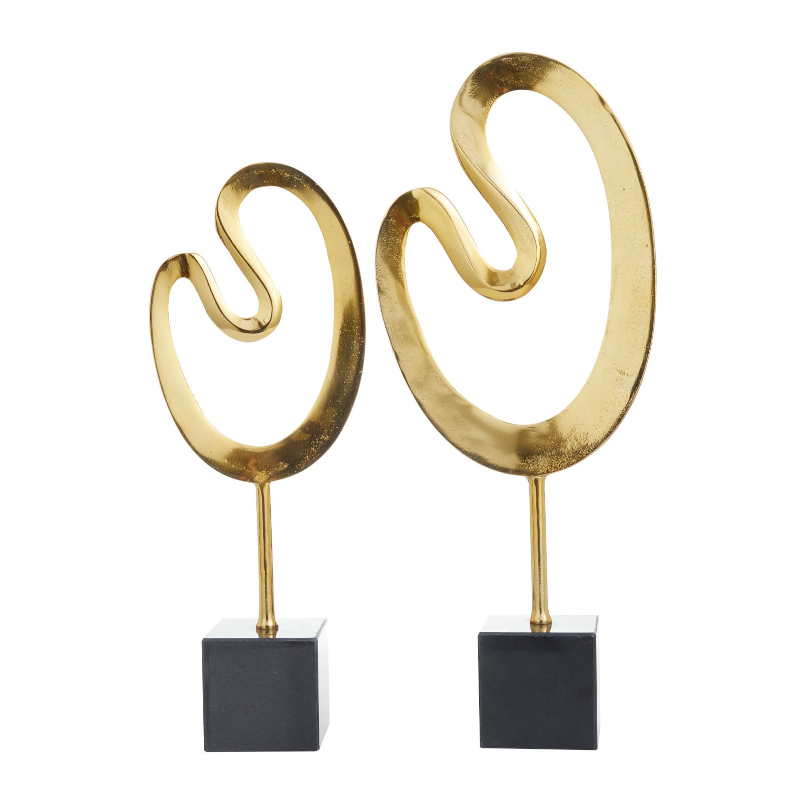 CosmoLiving by Cosmopolitan Gold Marble Contemporary Sculpture, 24" x 21"