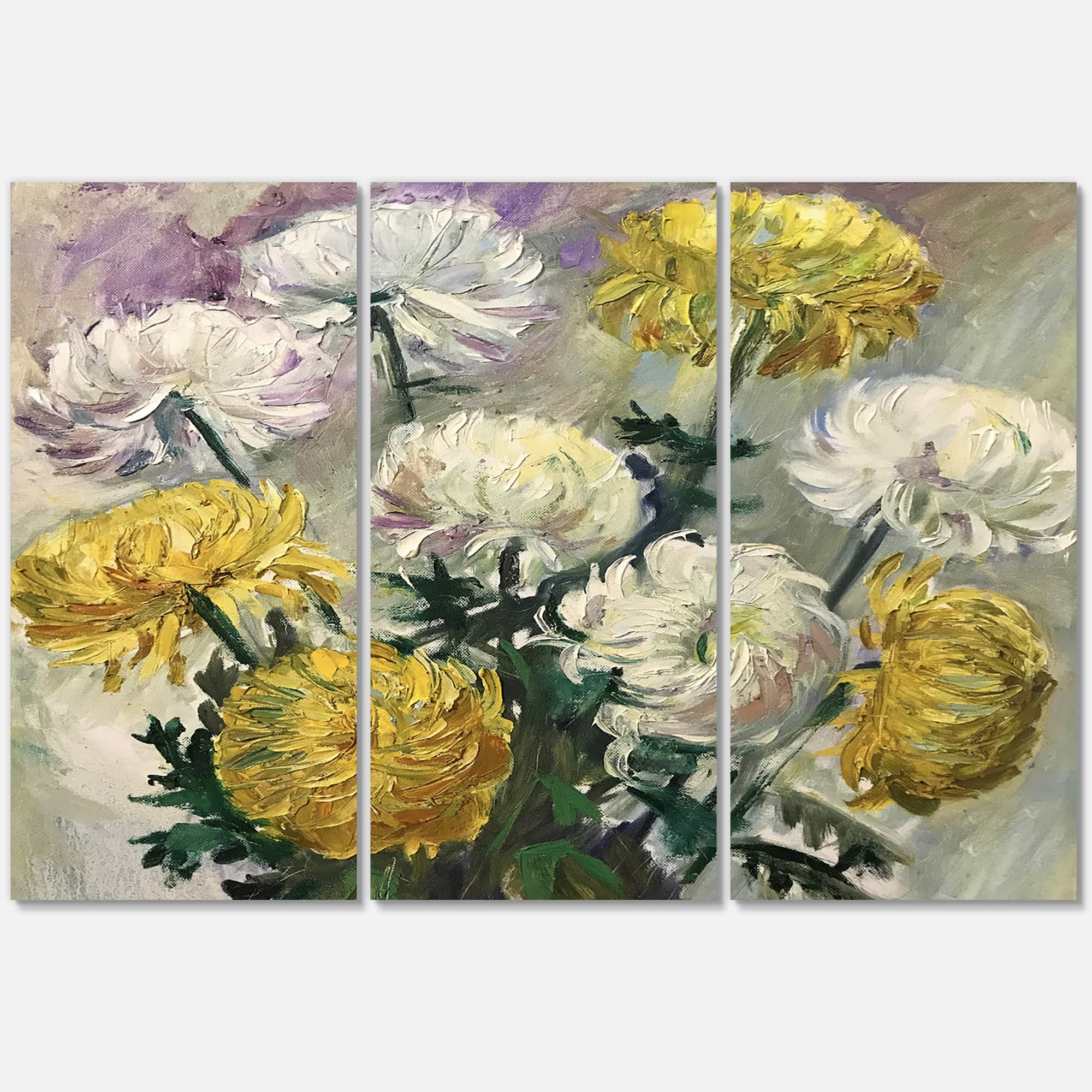 Designart - White and Golden Daisies