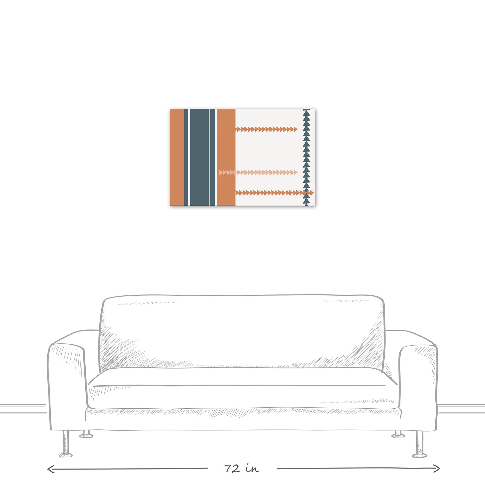 Stripes And Triangles 30" x 20" Canvas Wall Art