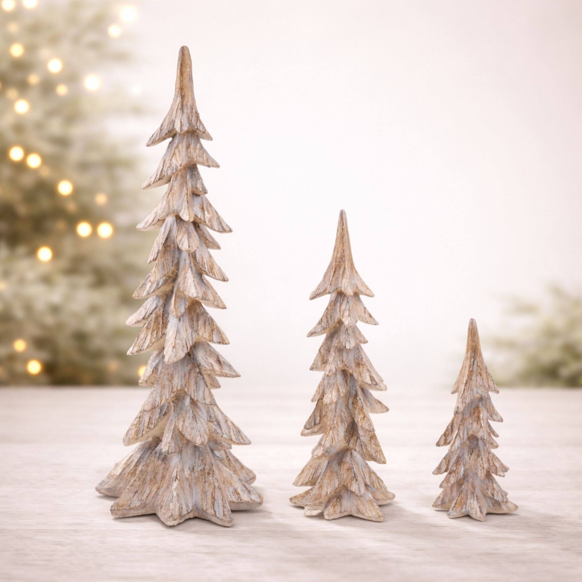Melrose Carved Pine Tree Set