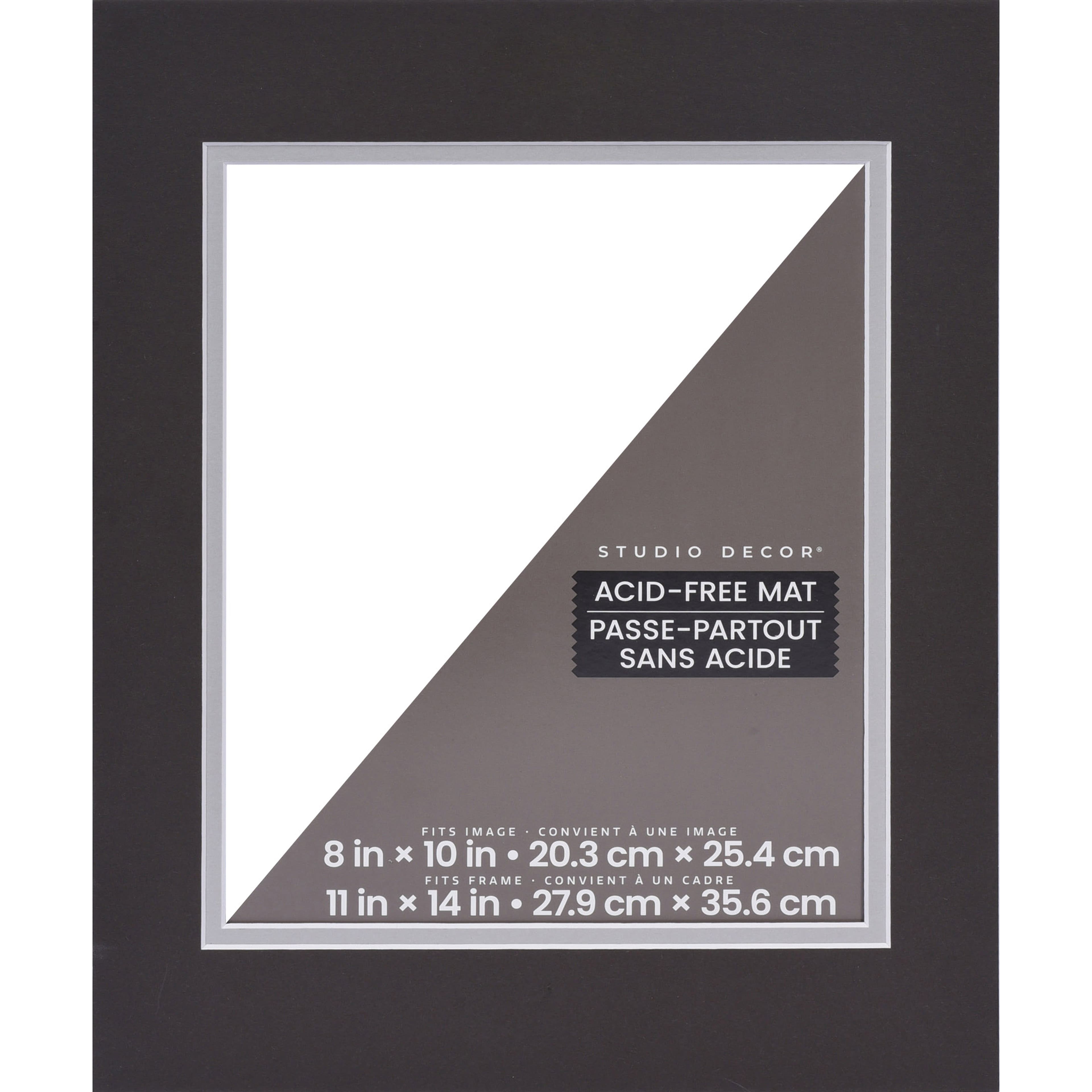 11" x 14" Charcoal Gray & Zinc Double Mat, 8" x 10" Opening Size by Studio Décor®