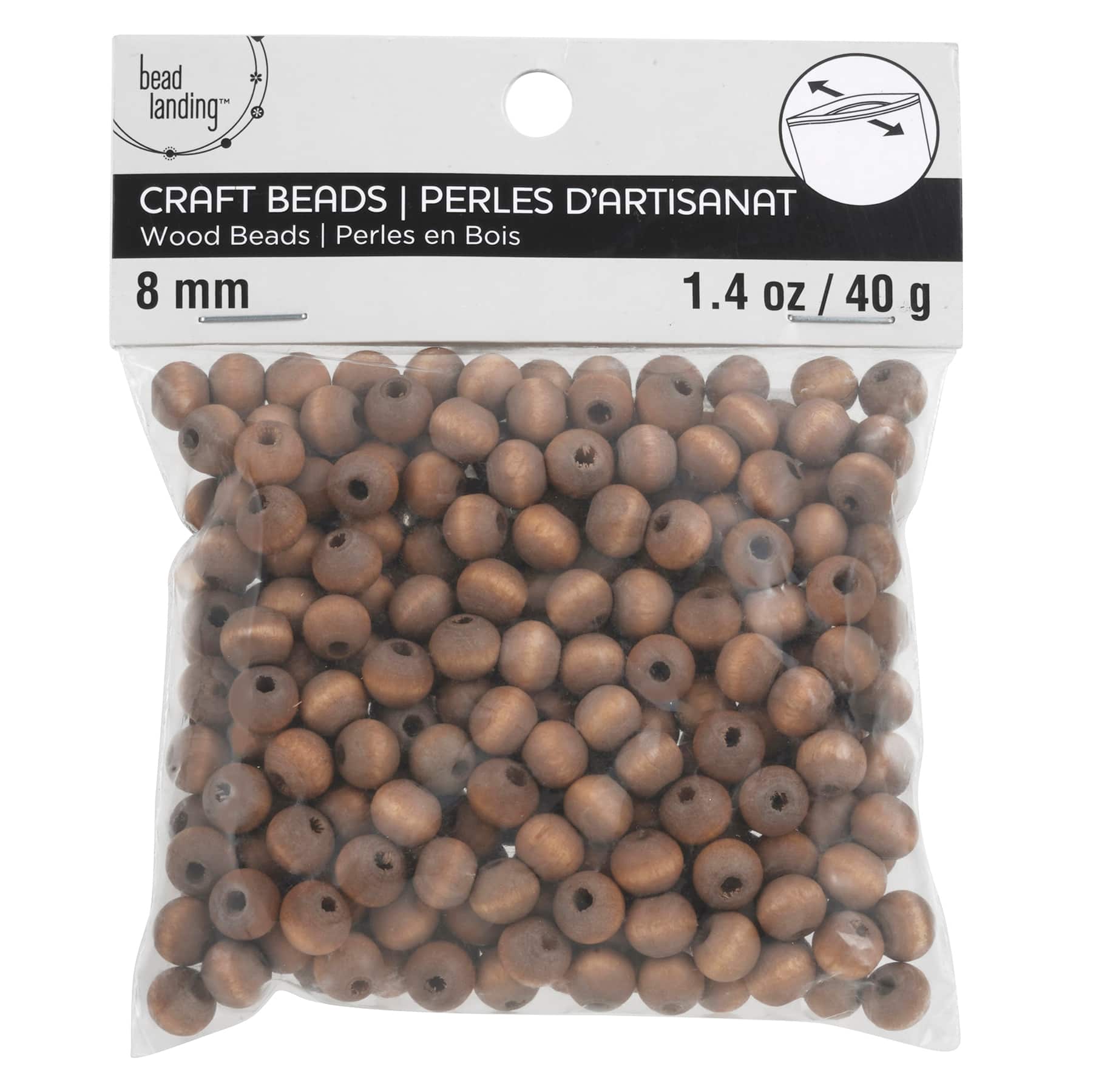 Dark Wooden Round Beads, 8mm by Bead Landing™