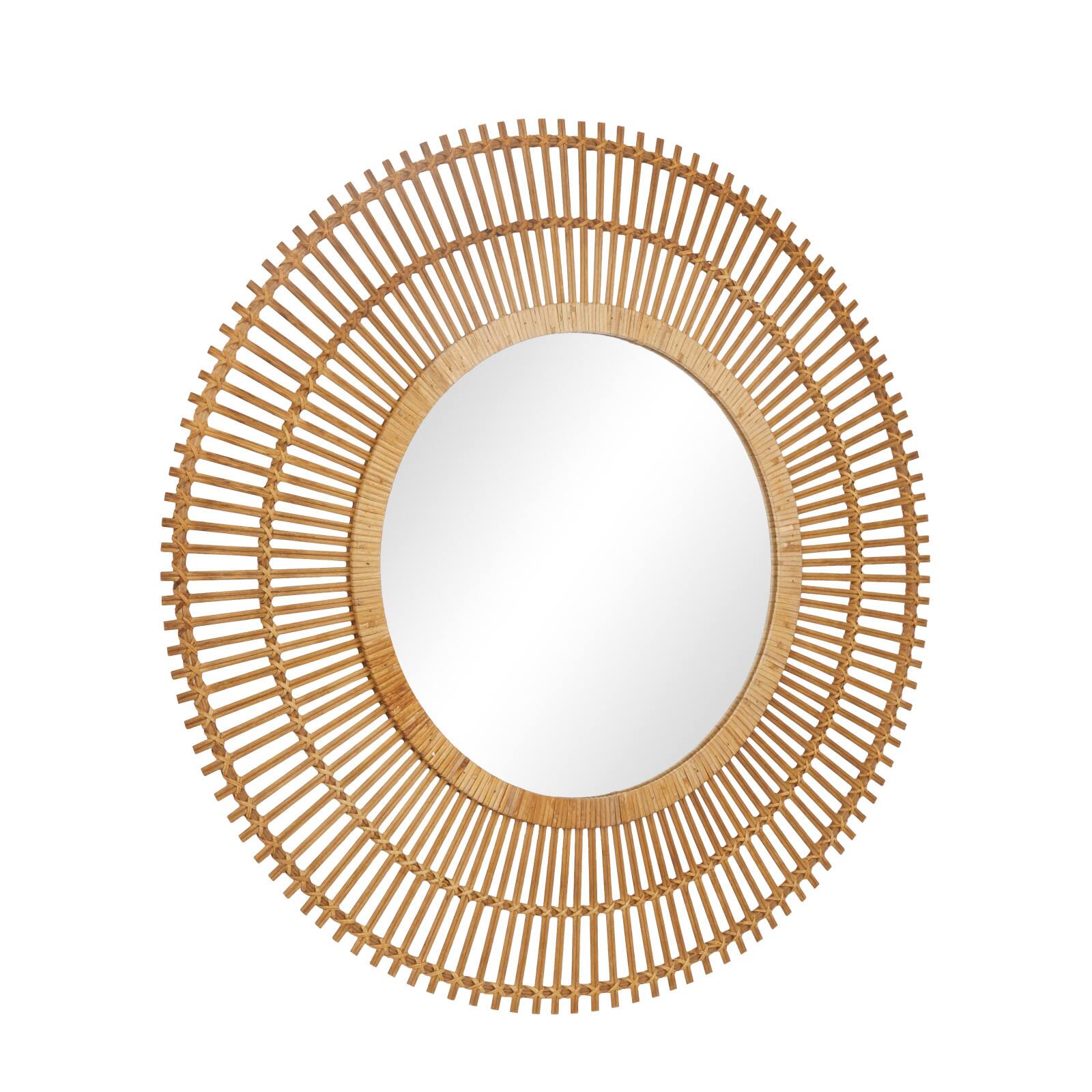 Brown Bohemian Wall Mirror, 37" x 1" x 37"