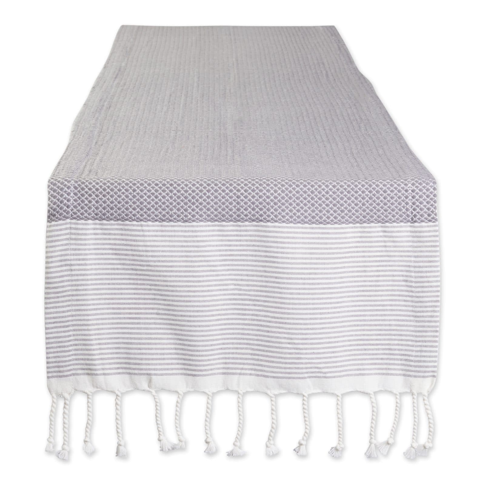 DII® 108" Gray Bordered Dobby Table Runner