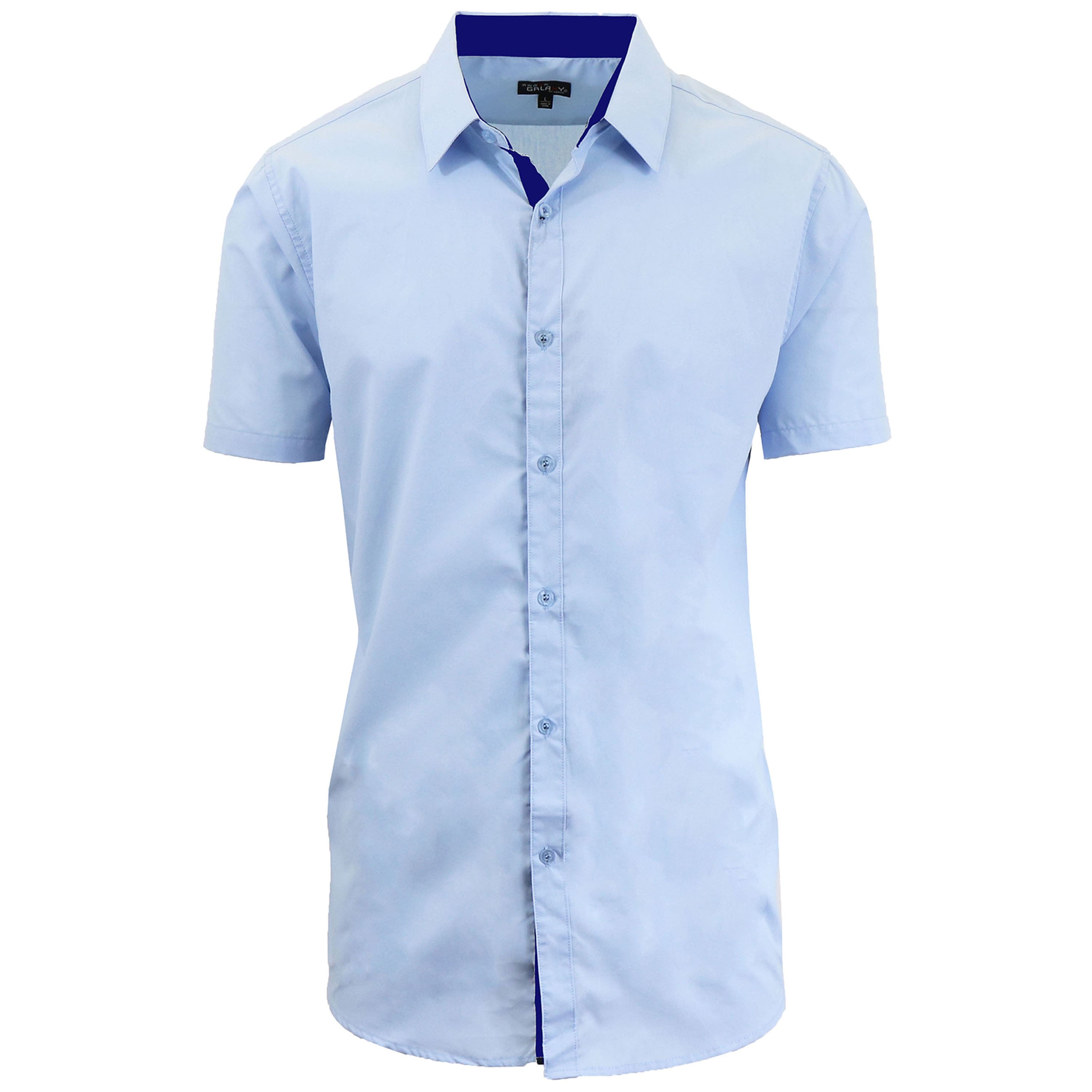 Galaxy by Harvic Slim Fit Short Sleeve Men's Dress Shirt