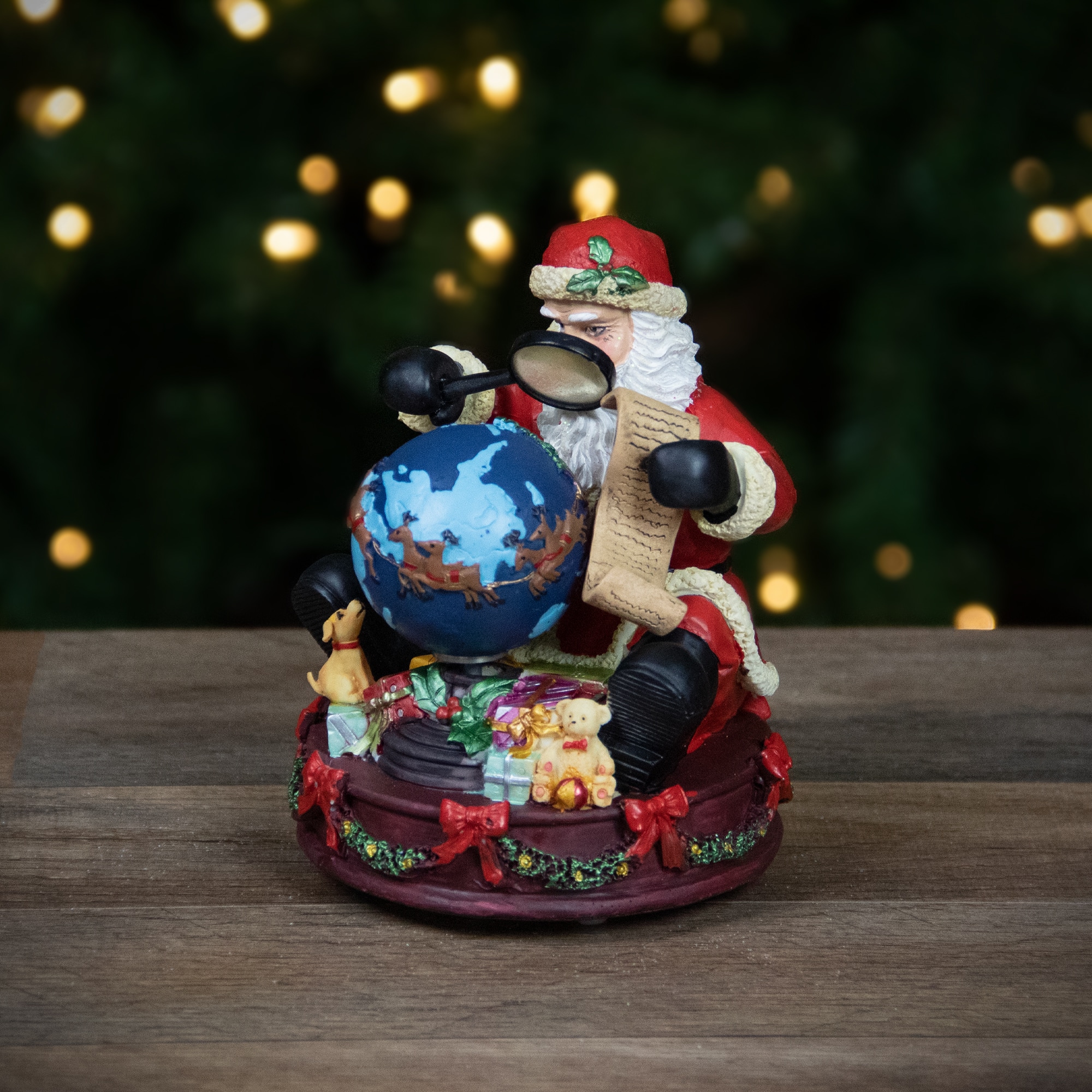 6" Musical Santa Claus Checking His List Christmas Figure