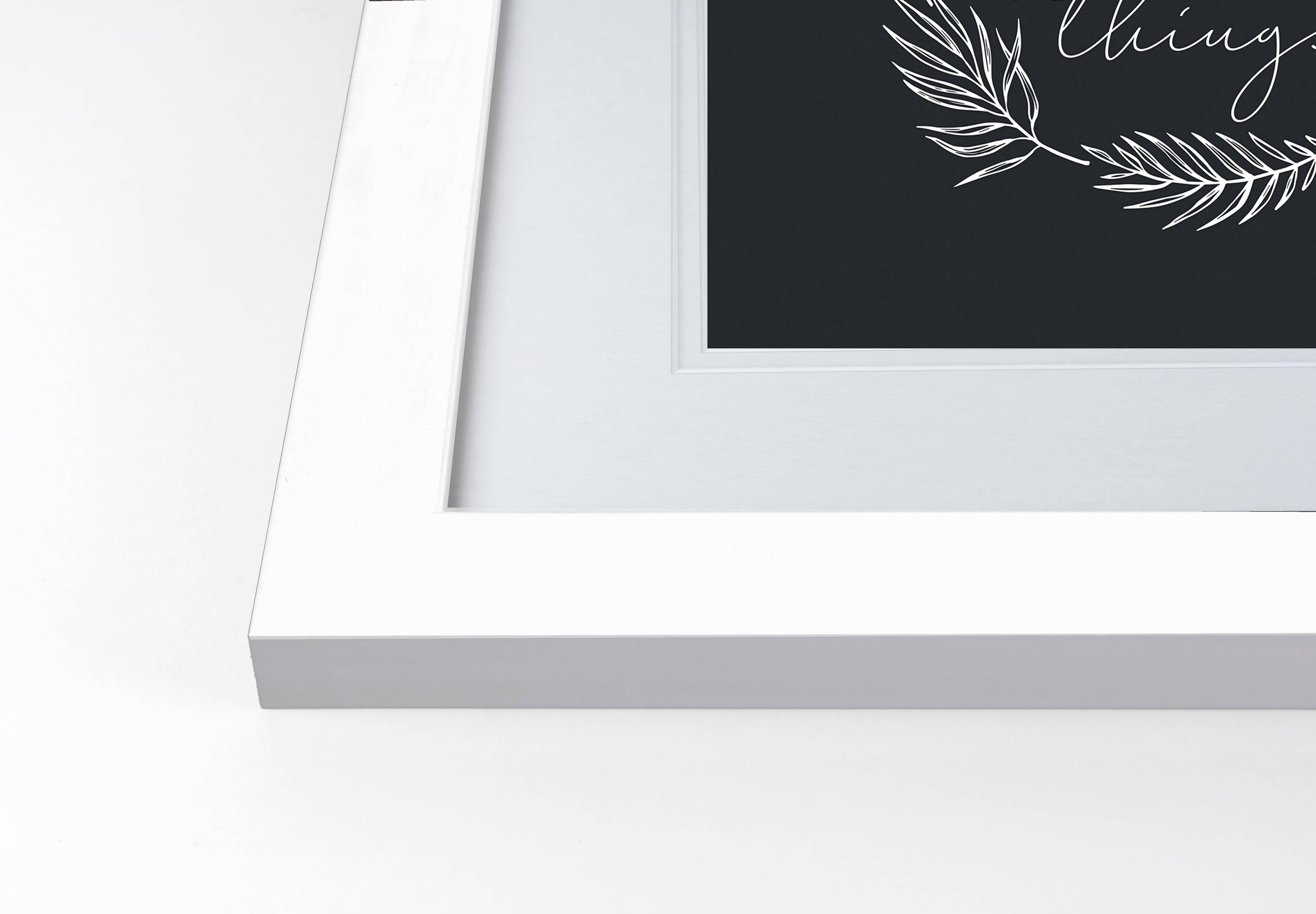 Give Thanks Fall Print in White Frame