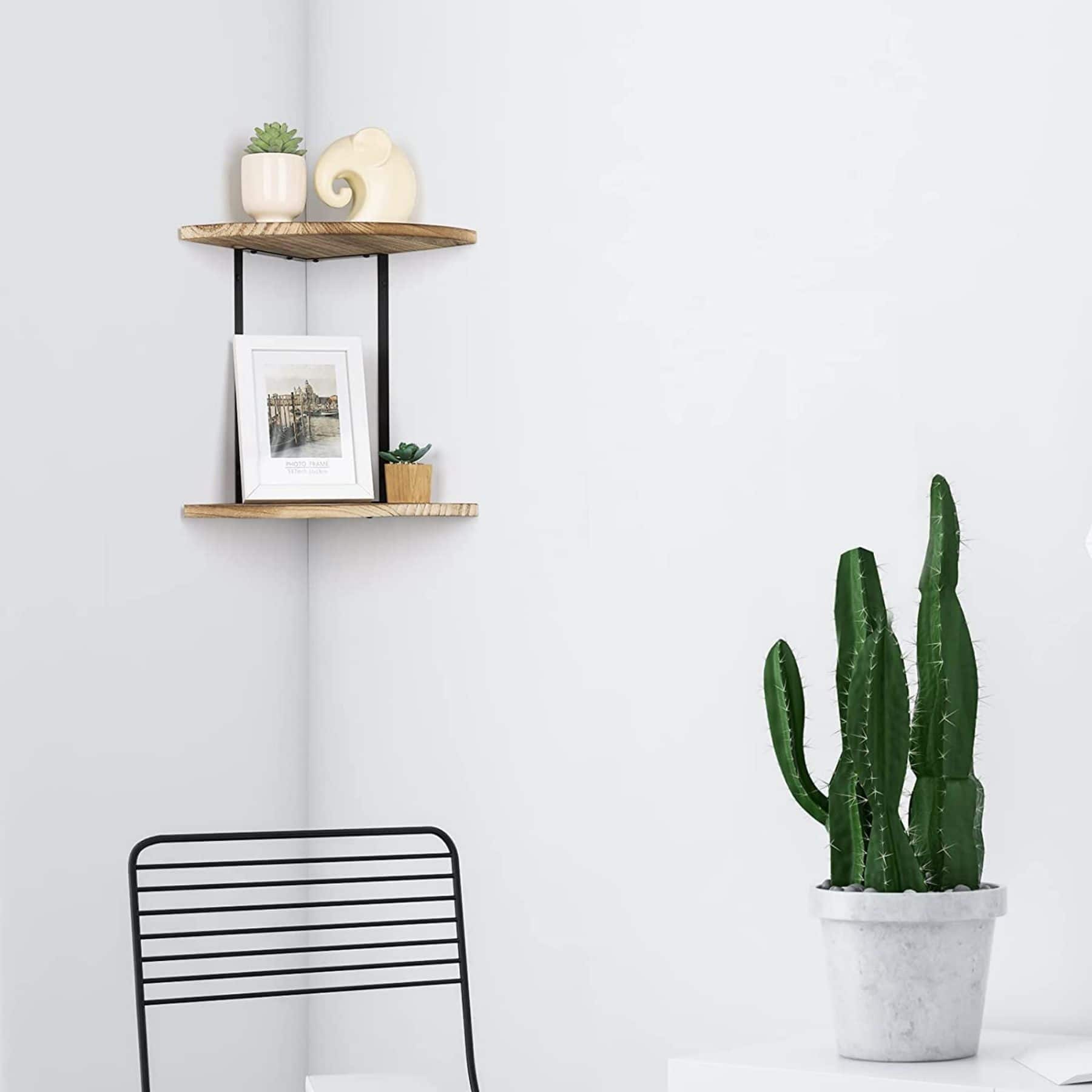 NEX™ 2-Tier Floating Wall-Mounted Solid Wood Shelves