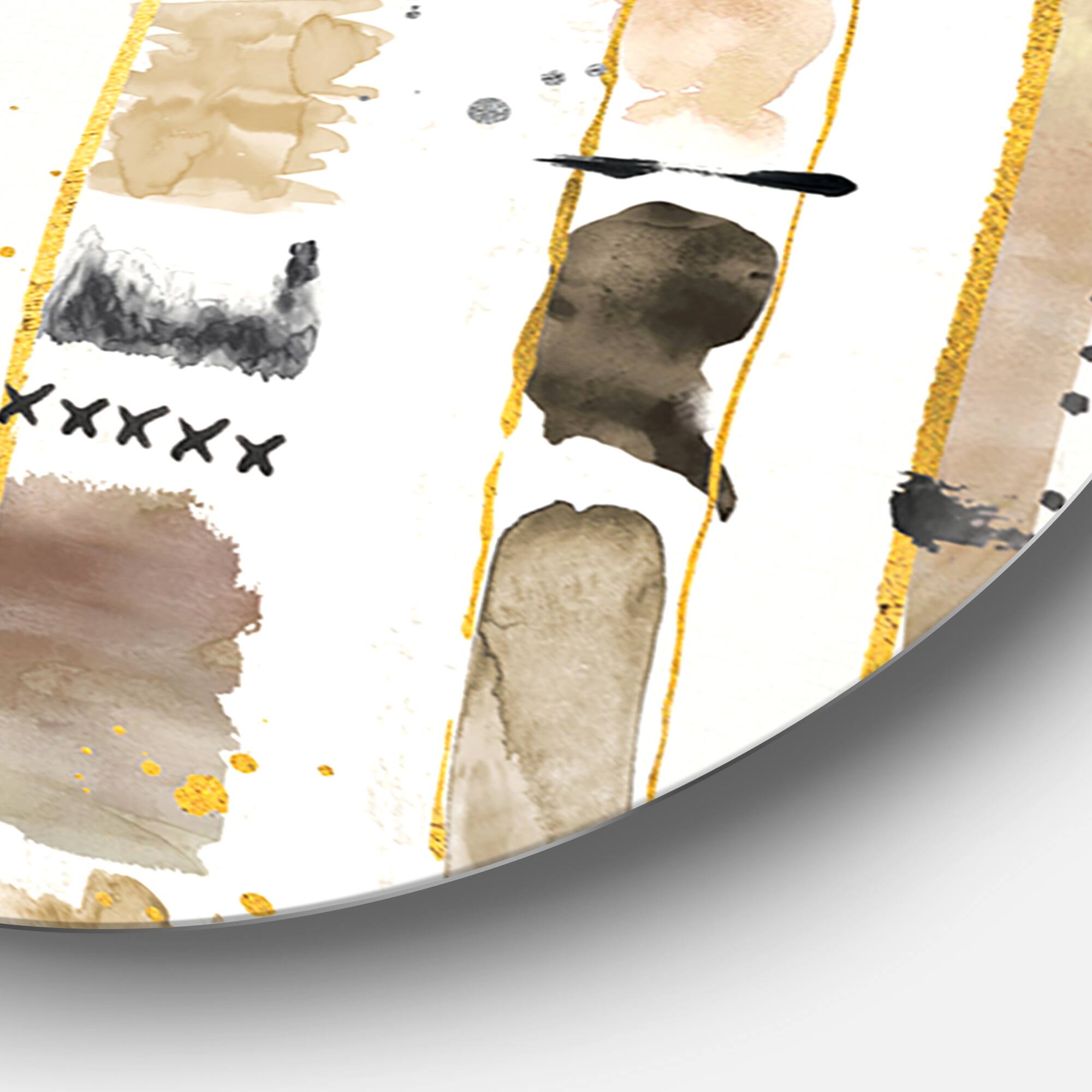 Designart - Abstract Gold Birch Trees I