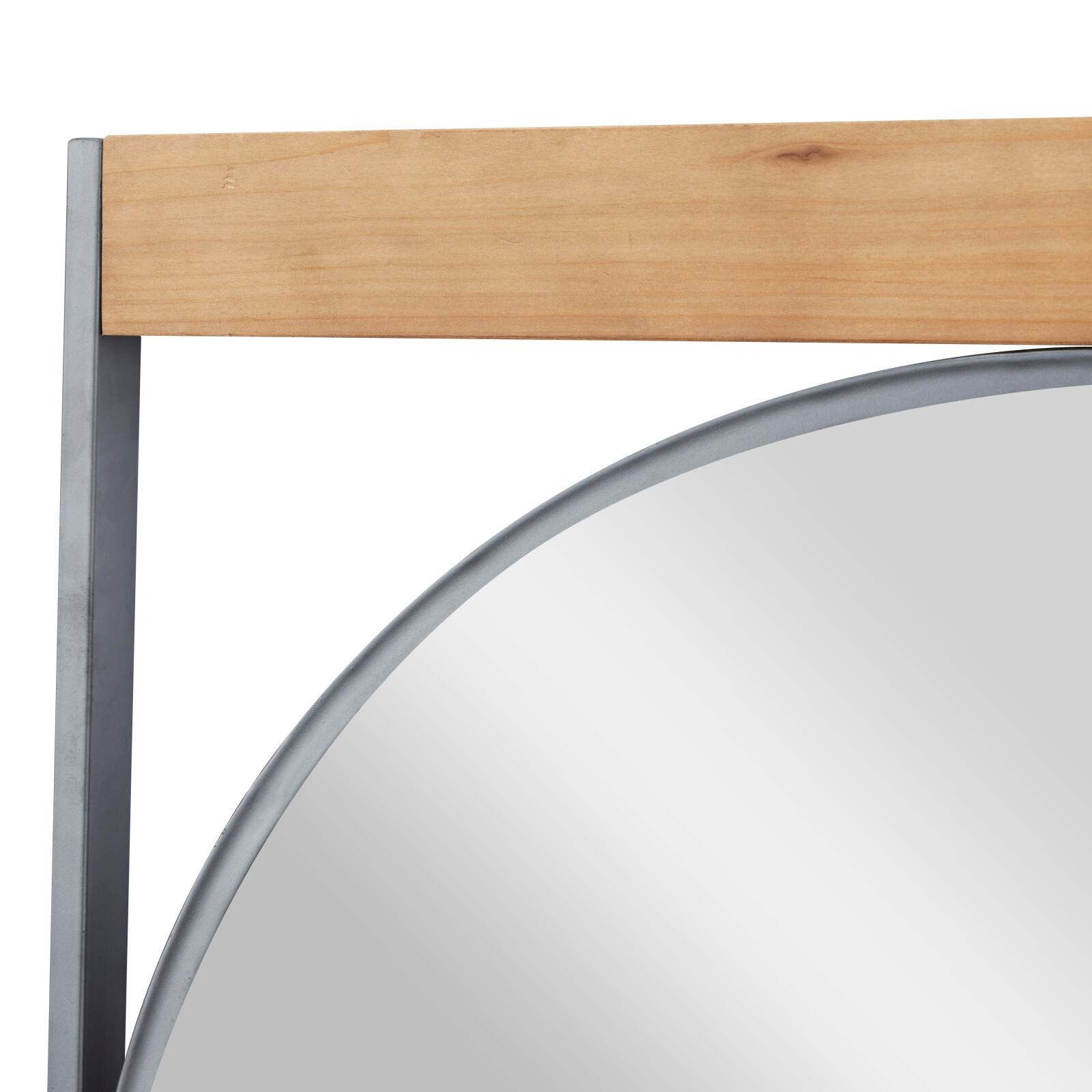 Brown Iron Industrial Wall Mirror, 34" x 30" x 1"