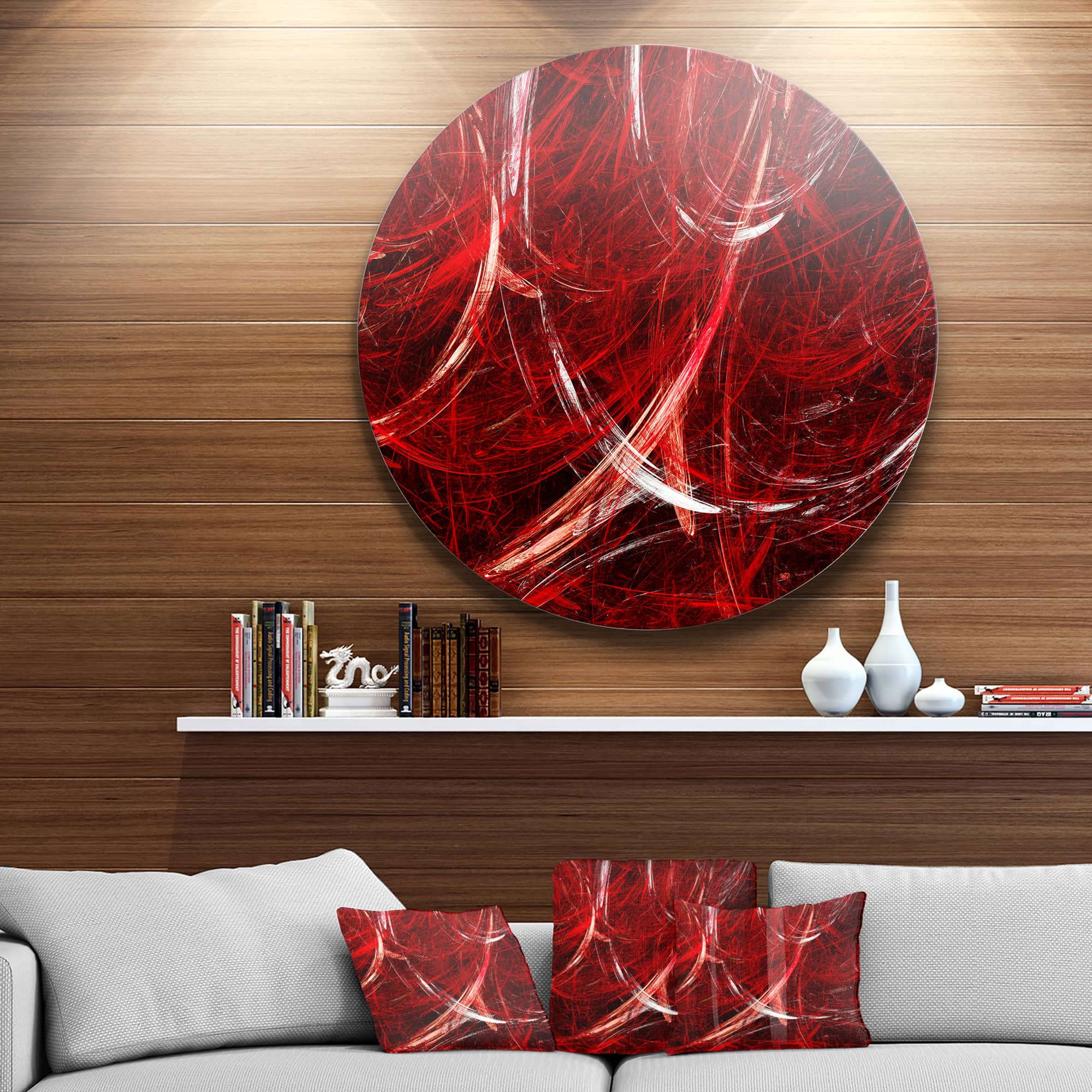 Designart - Swirling Clouds' Abstract Circle Metal Wall Art
