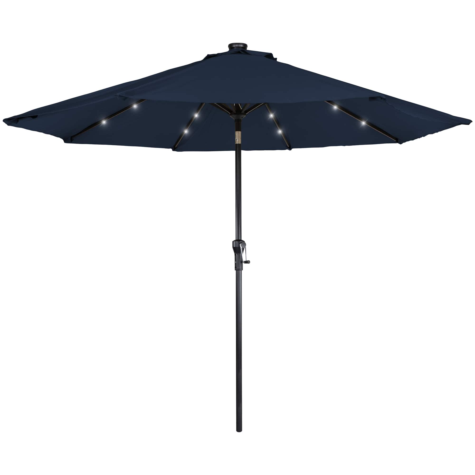 9Ft Solar Lighted Outdoor Patio Market Umbrella By Northlight in Navy Blue | 108" x 108" x 96" | Michaels®