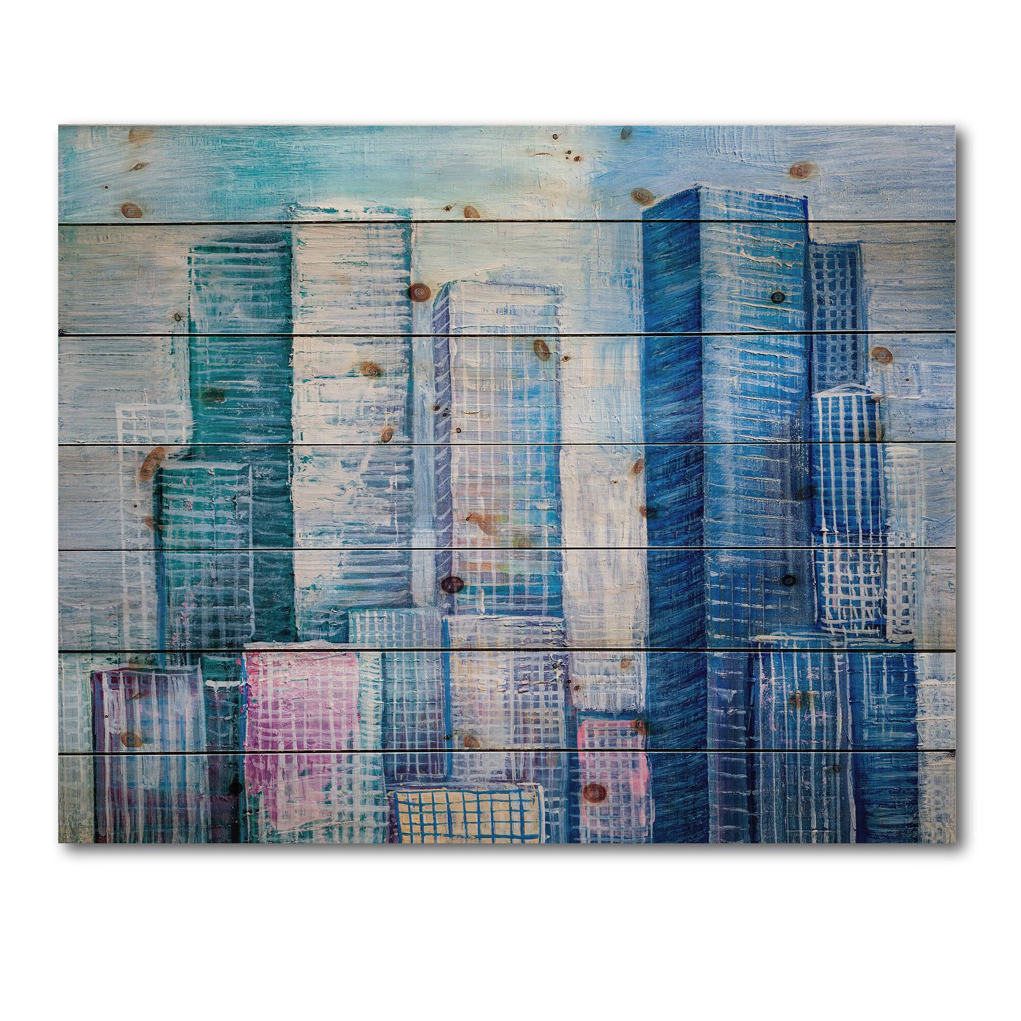 Designart - Skyscrapers Abstract Style Cityscape Panorama I