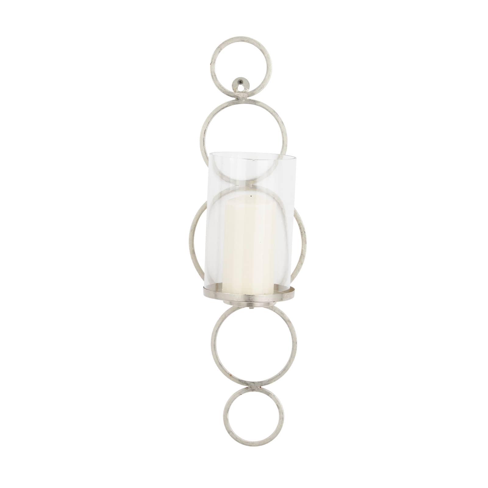 CosmoLiving by Cosmopolitan 25" Silver Modern Wall Sconce