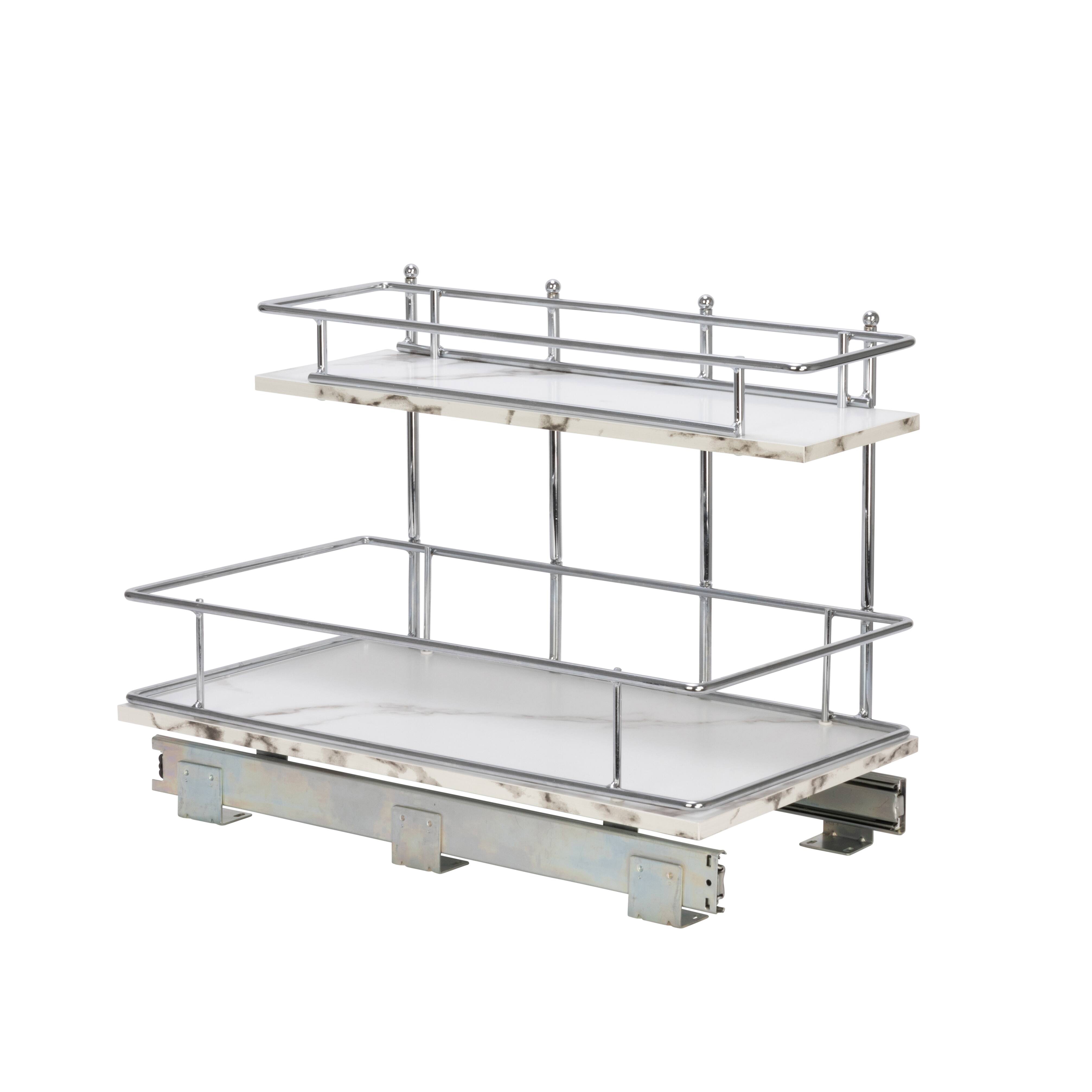 Household Essentials Glidez Marble 2-Tier Cabinet Organizer