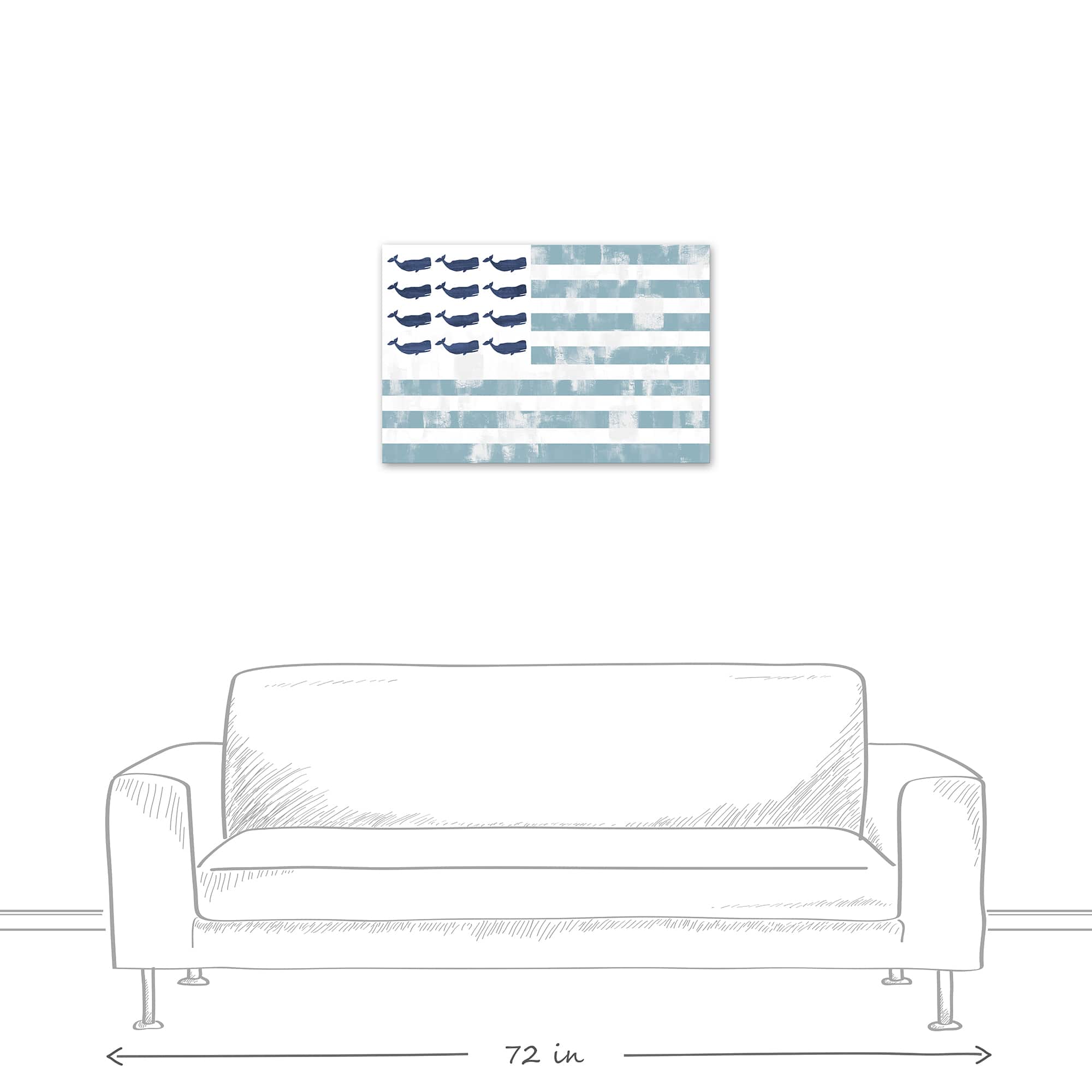 Whale Flag Canvas Wall Art