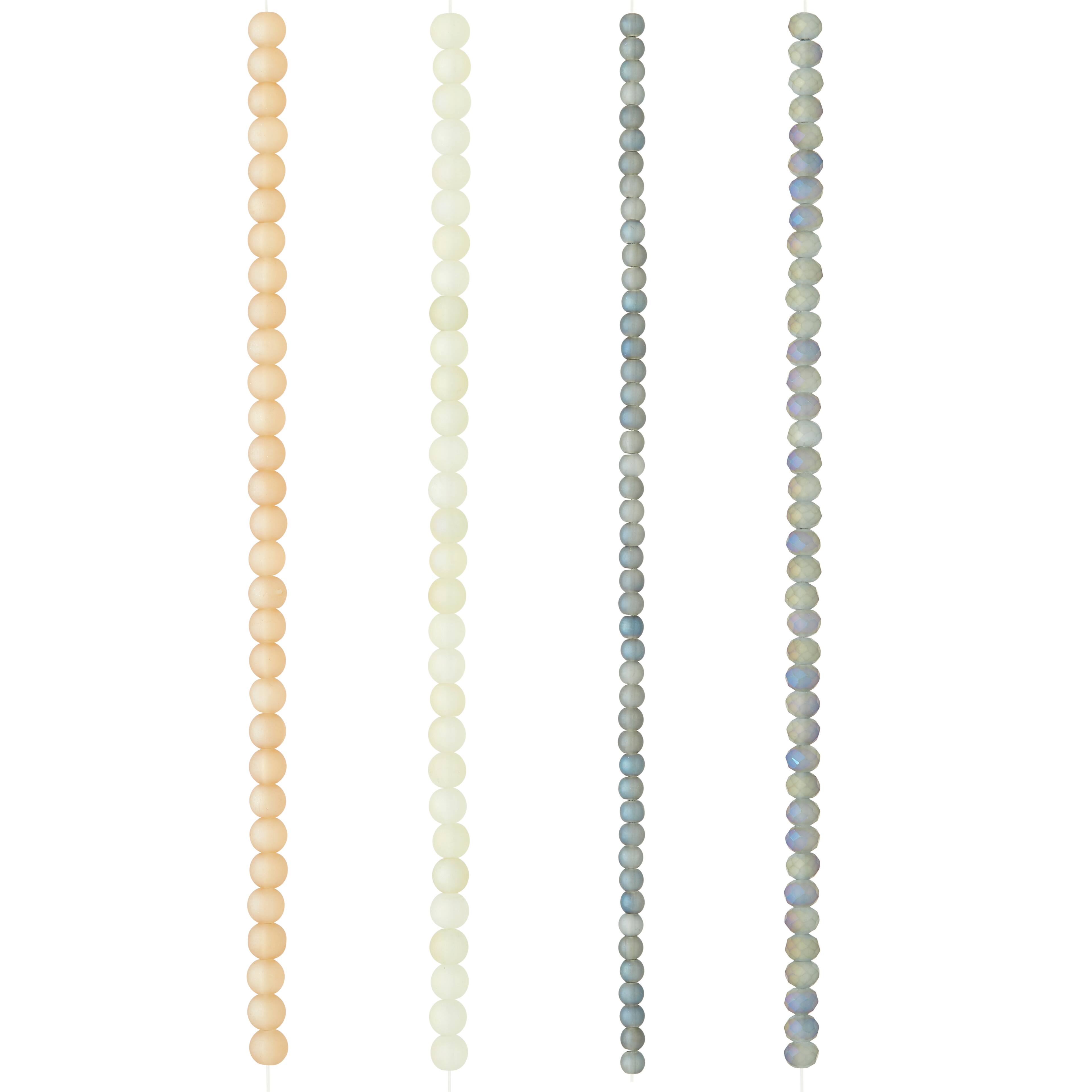 Pastel Pink & Purple Faceted Glass Rondelle Beads by Bead Landing™