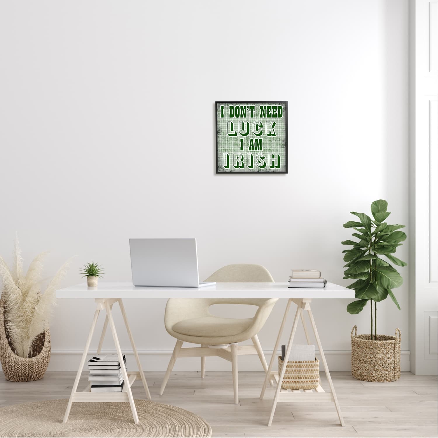 Stupell Industries Don't Need Luck I'm Irish Funny Plaid Framed Giclee Art