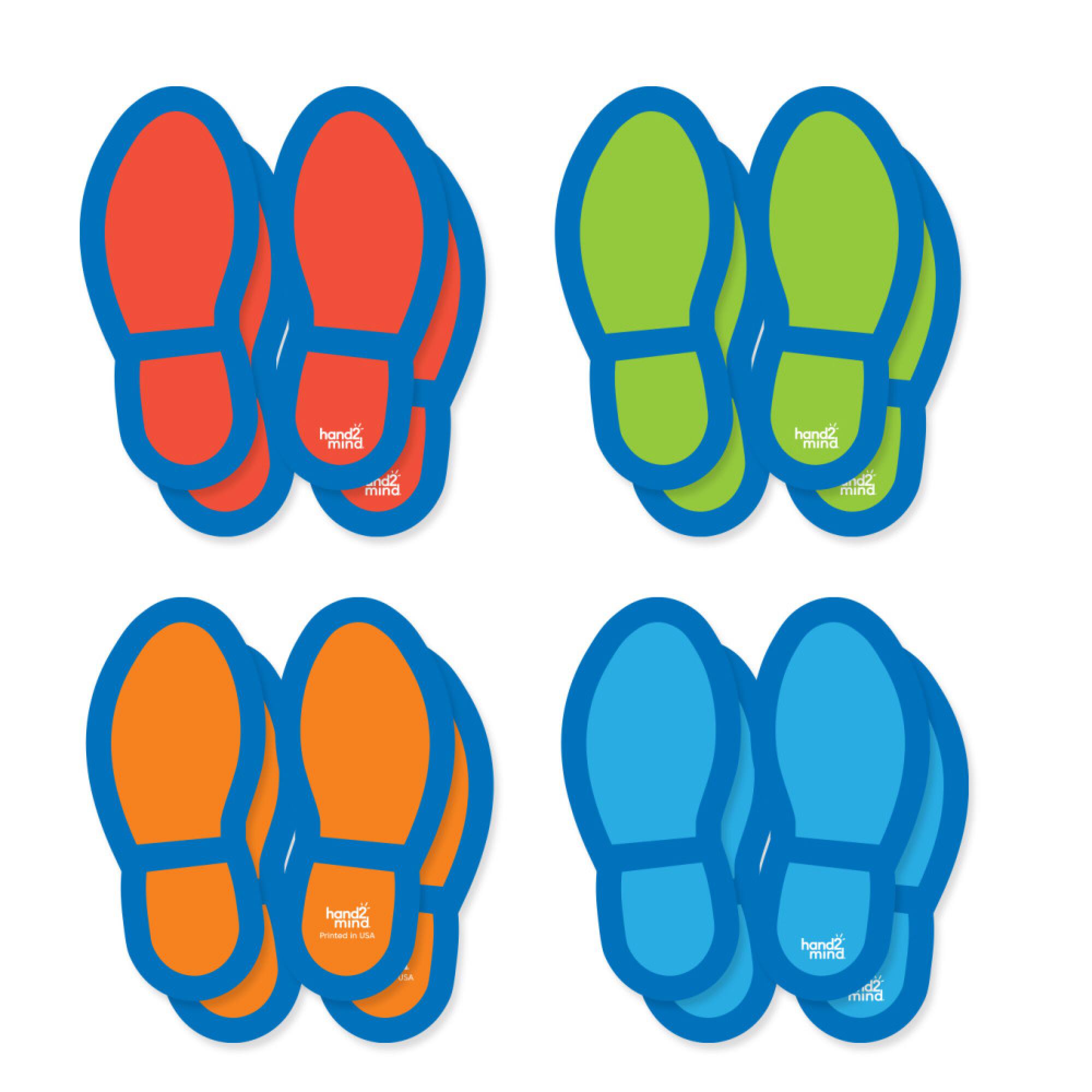 Hand2mind® Social Distance Footprints Floor Decals, 16ct.