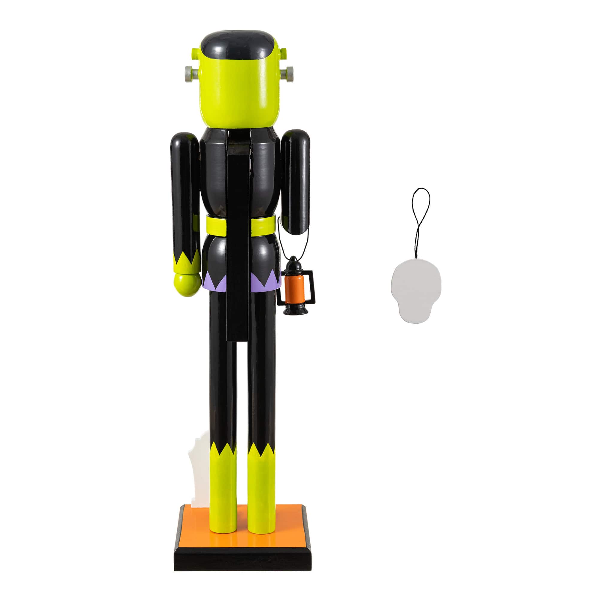 Glitzhome® 18" Halloween Wood Frankenstein with Ornament Nutcracker