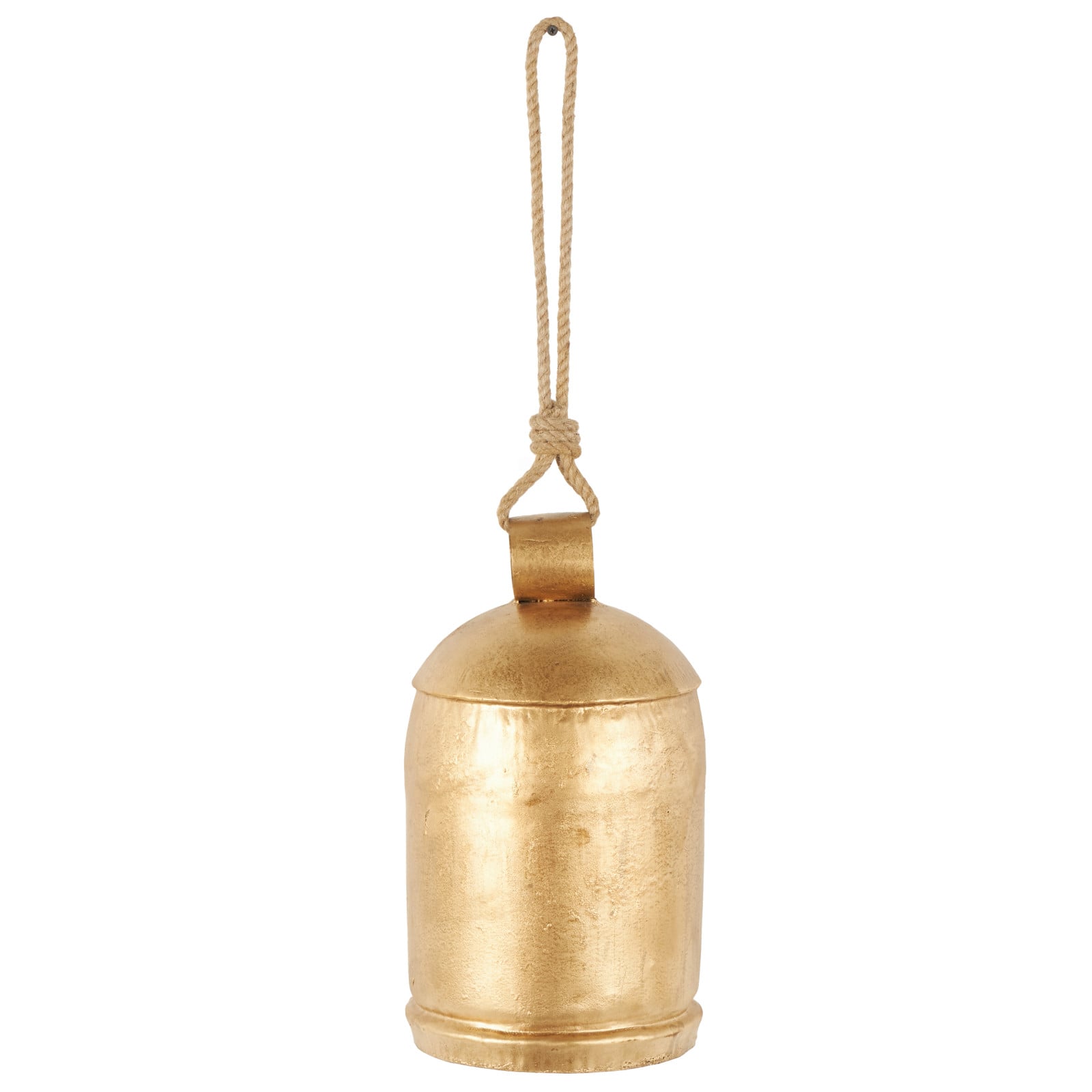 Gold Metal Decorative Bell with Jute Hanging Rope