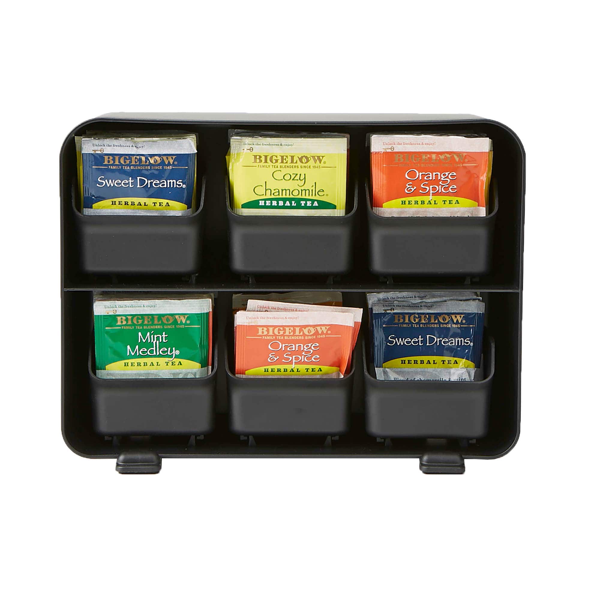 Mind Reader Black 6 Drawer Tea Bag Holder