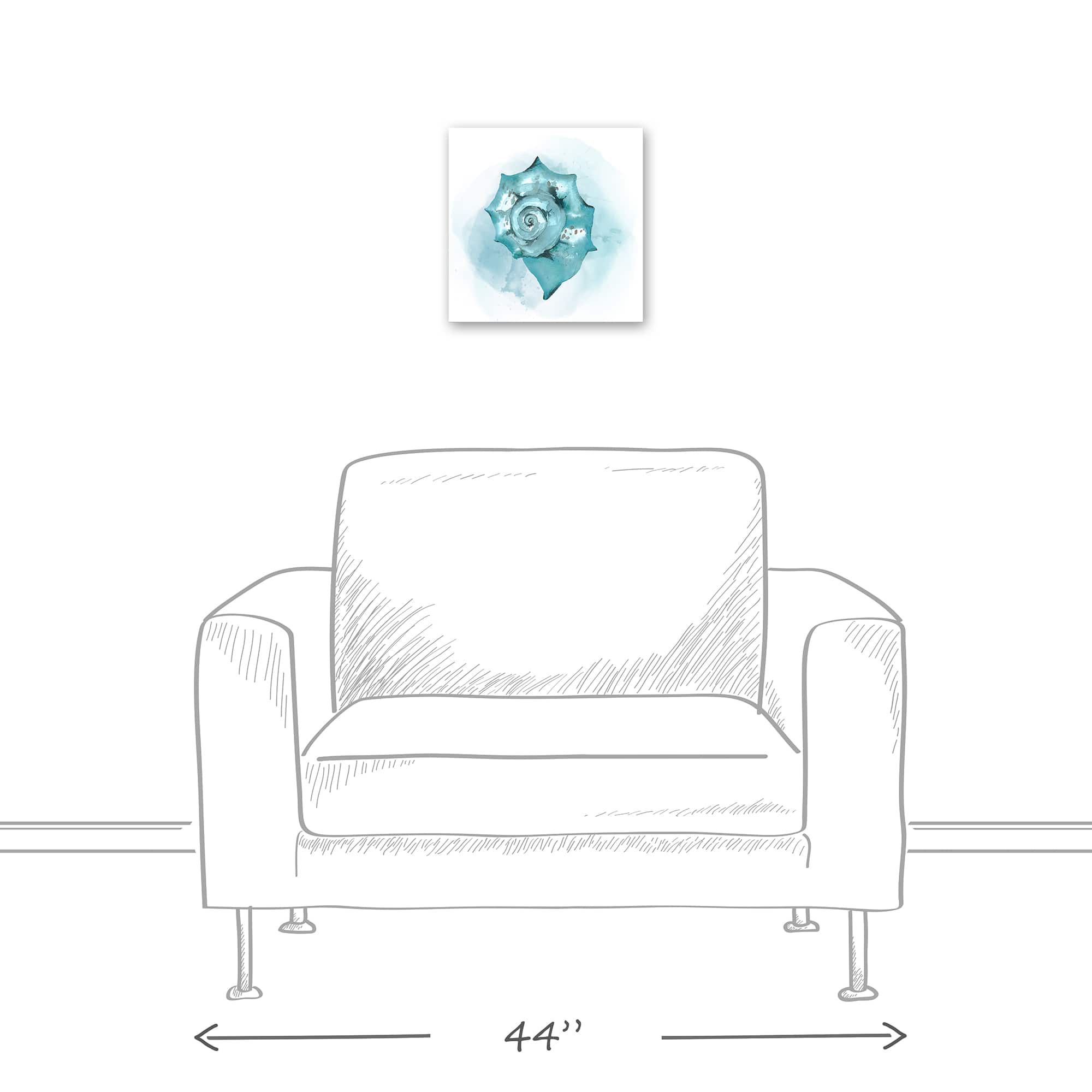 Blue Seashell 12" x 12" Canvas Wall Art