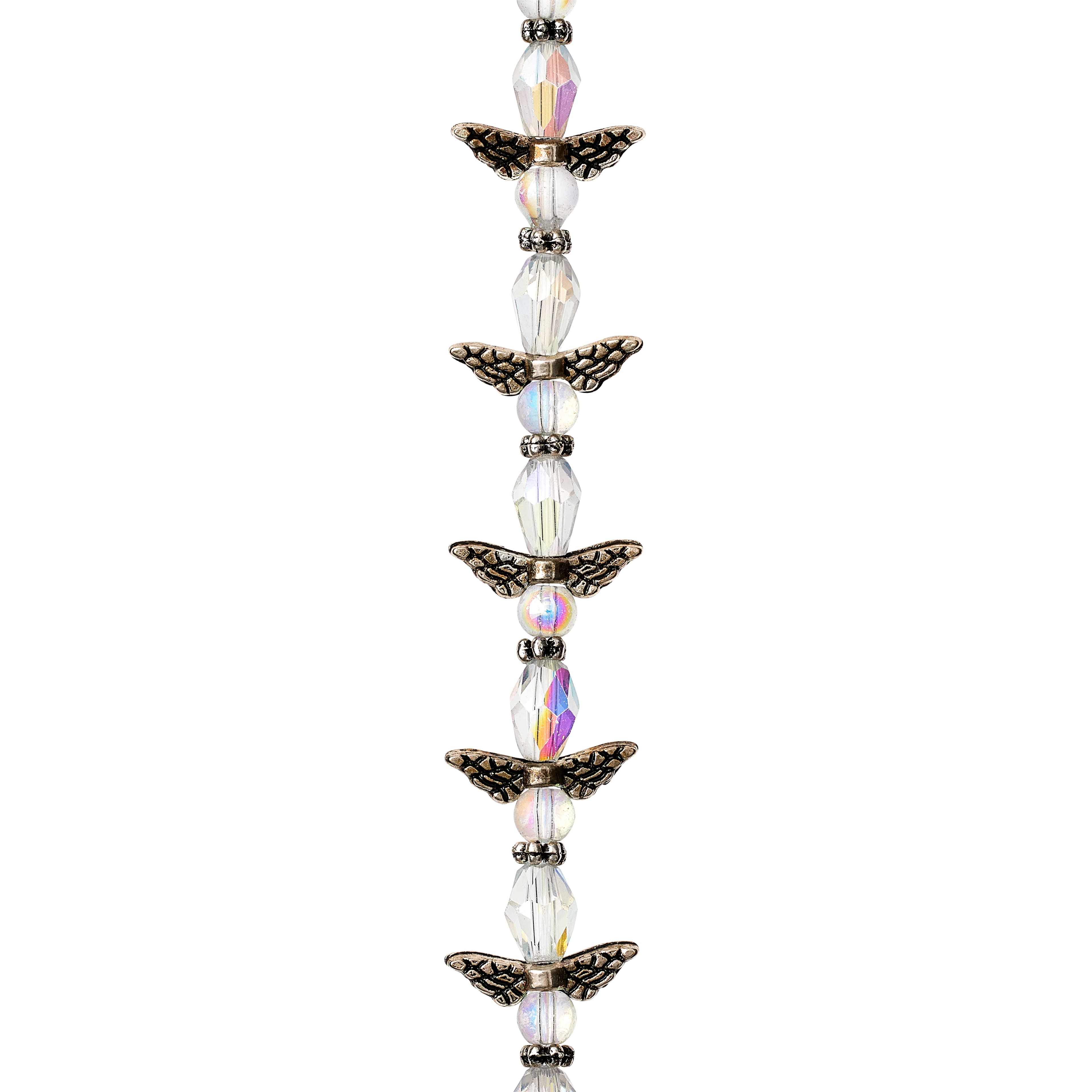 Glass, Metal & Crystal Mini Angel Beads, 12mm by Bead Landing™