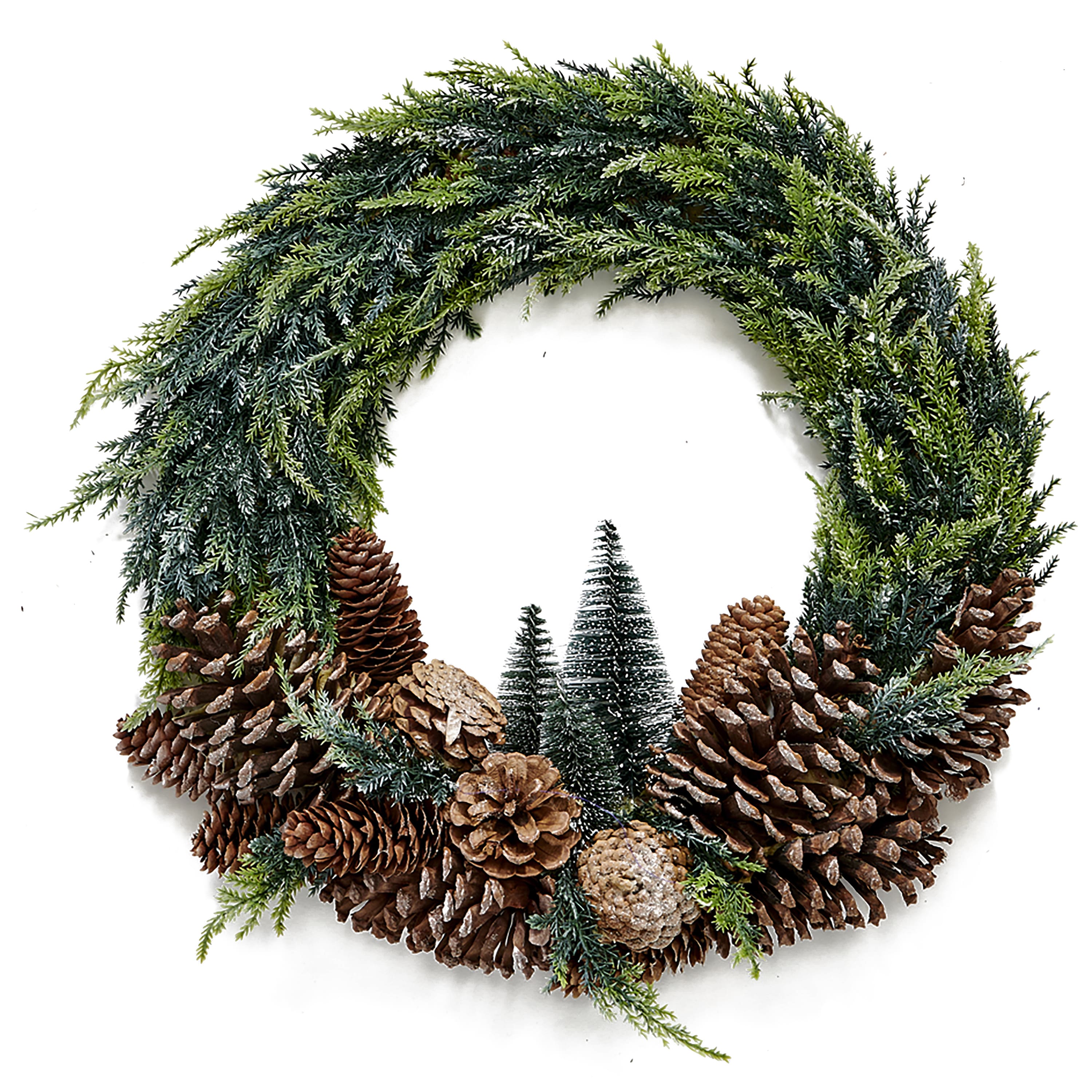 Worth Imports Artificial Christmas Pinecones & Trees Cedar Wreath