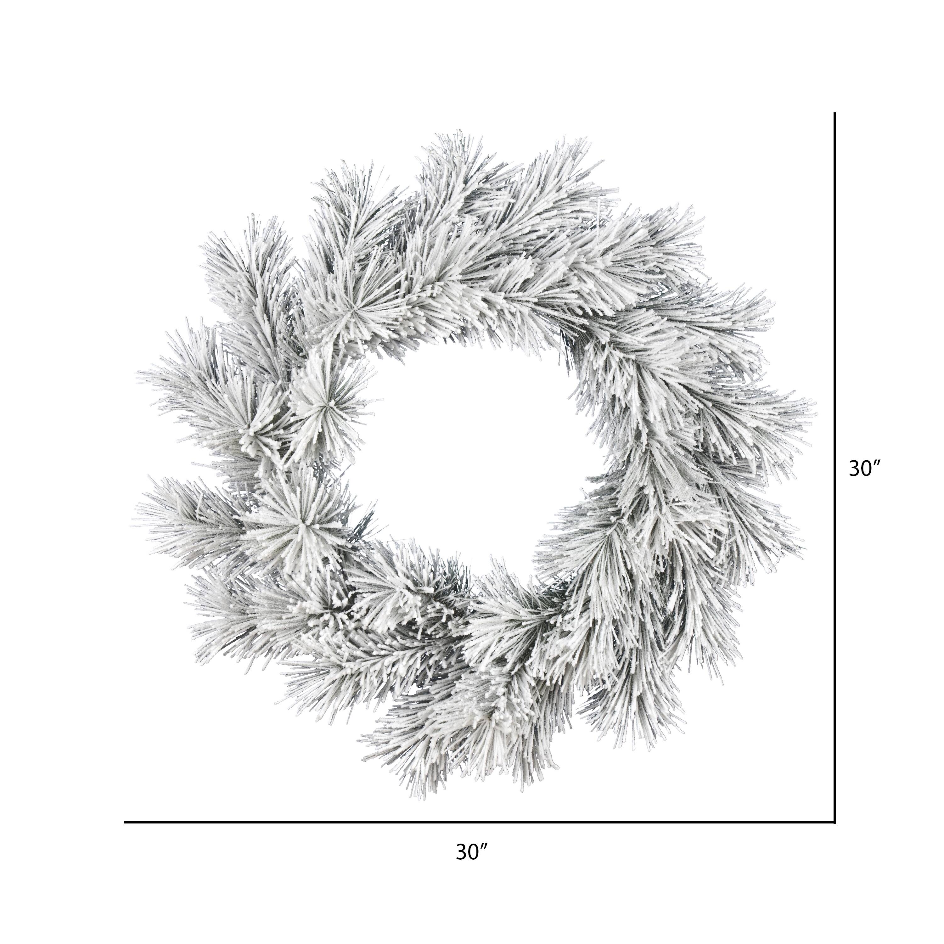 30" Frosted Beckett Pine Christmas Wreath
