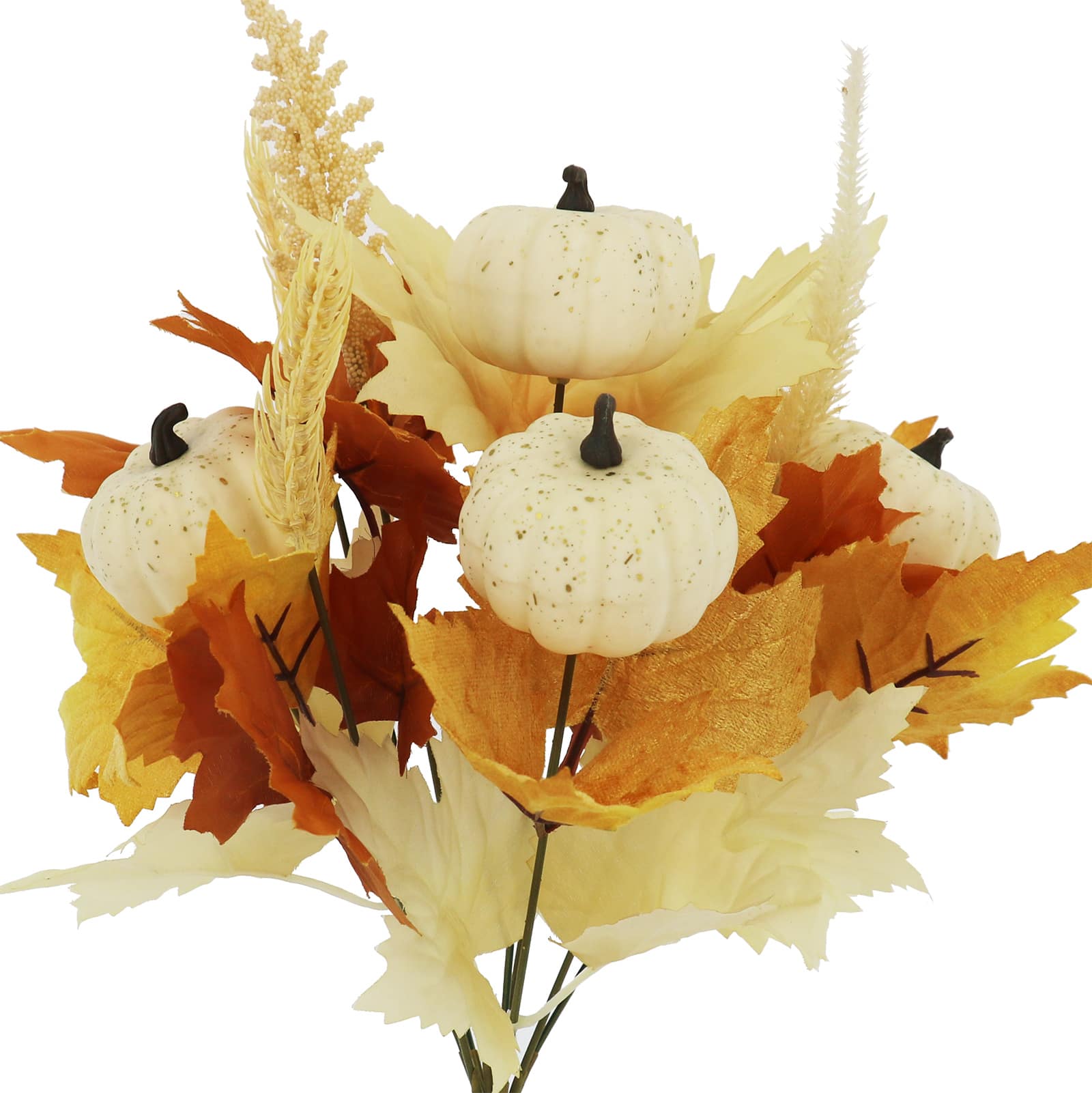 16" Cream Pumpkin & Maple Leaves Mix Bush by Ashland®