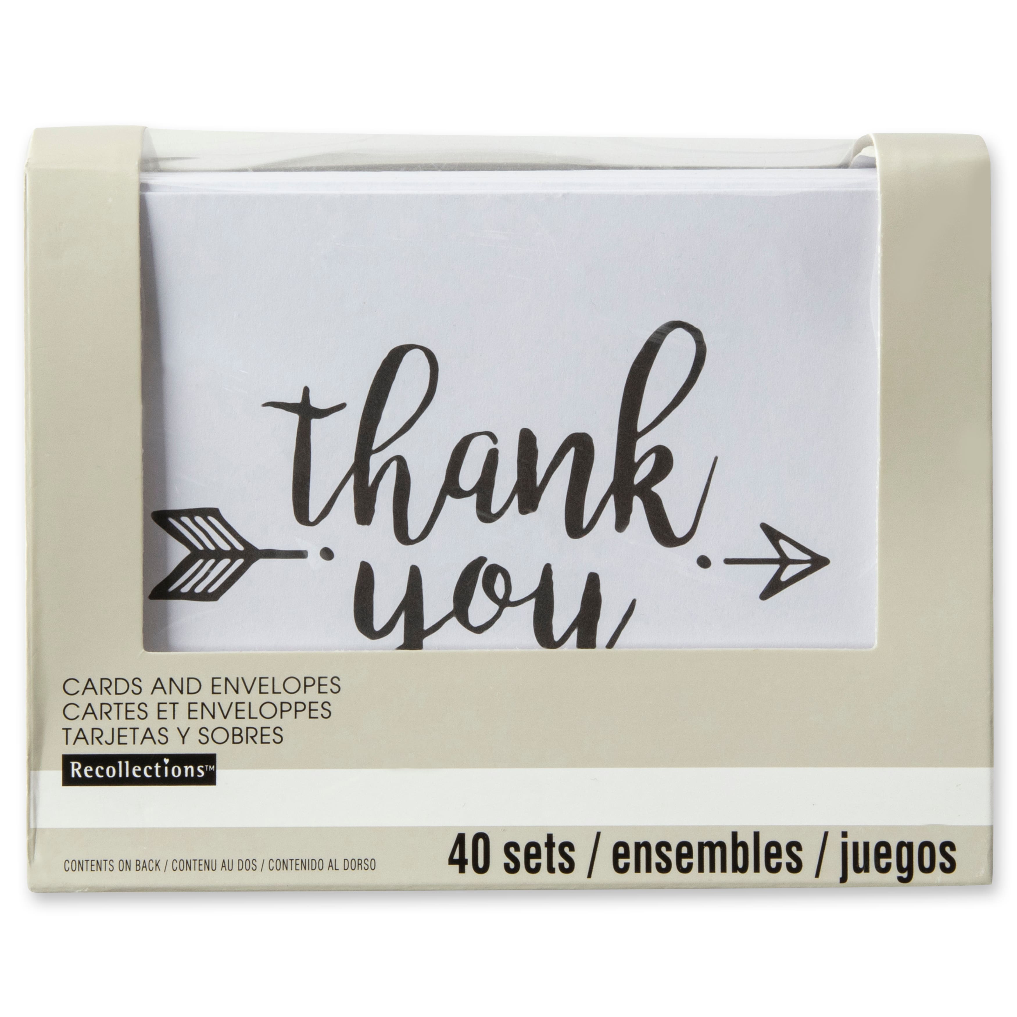 Assorted Black Thank You Cards & Envelopes by Recollections™, 4.25" x 5.5"