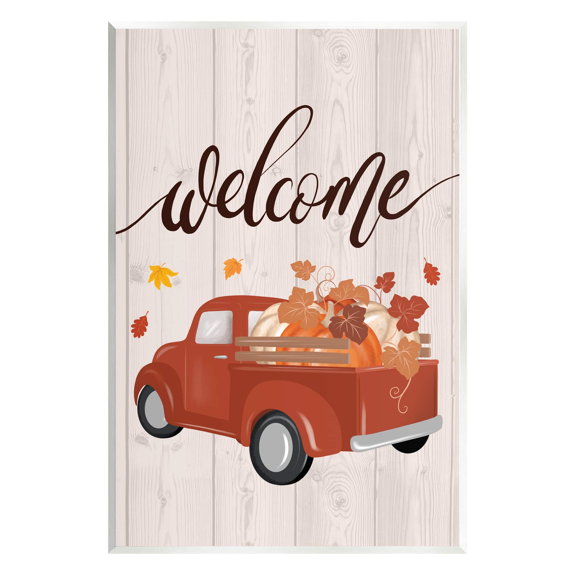 Stupell Industries Country Pumpkin Harvest Welcome Wall Plaque Art
