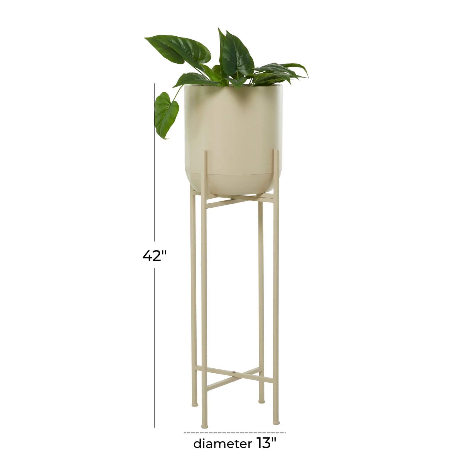 White Modern Planter, 13" x 13" x 42"