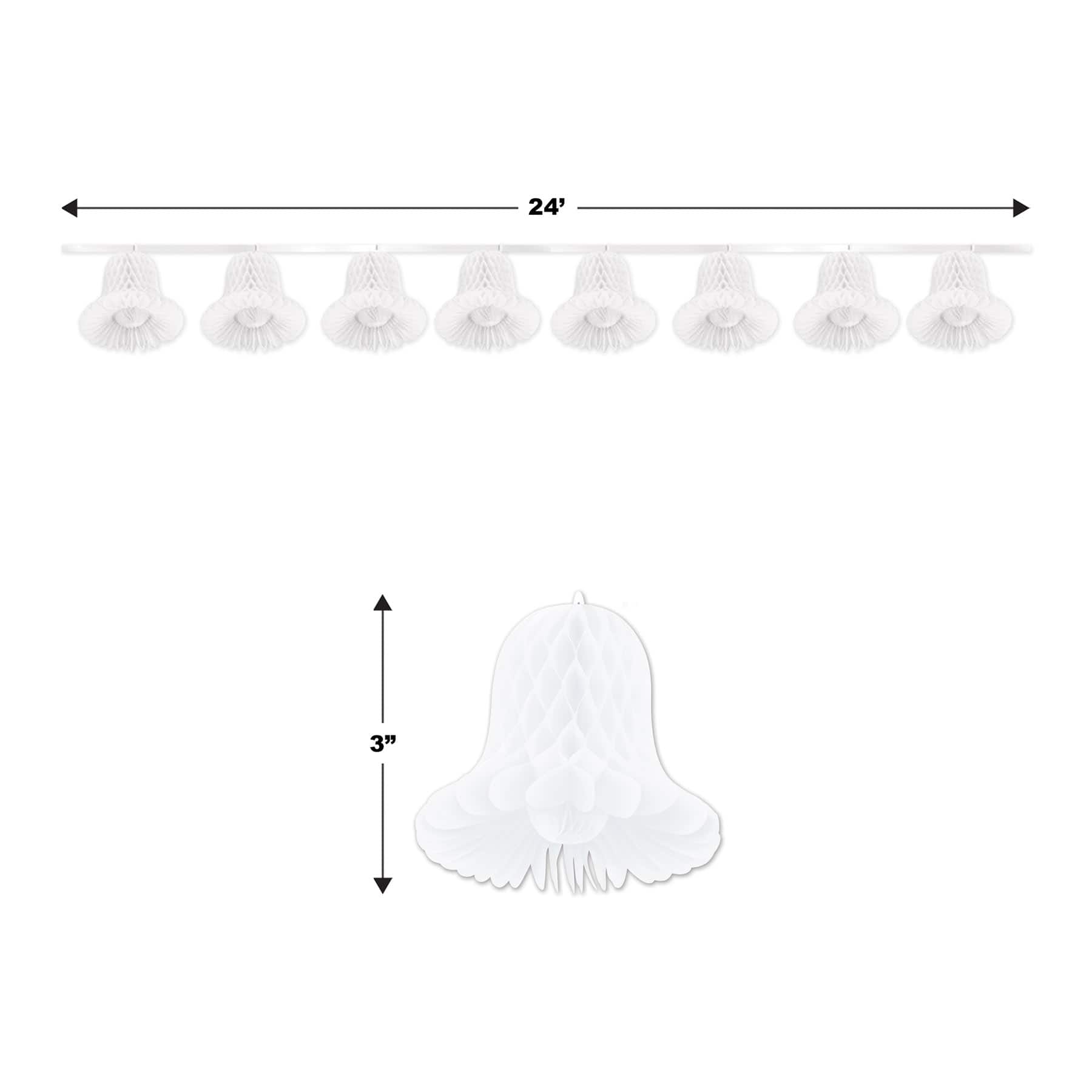 Beistle 24ft. White Tissue Bell Streamer
