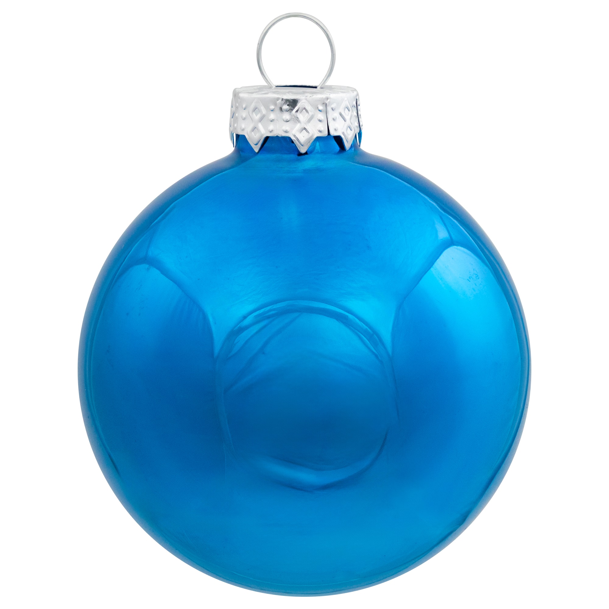 40ct. 2.5" Shiny & Matte Royal Blue & Silver Glass Ball Christmas Ornaments