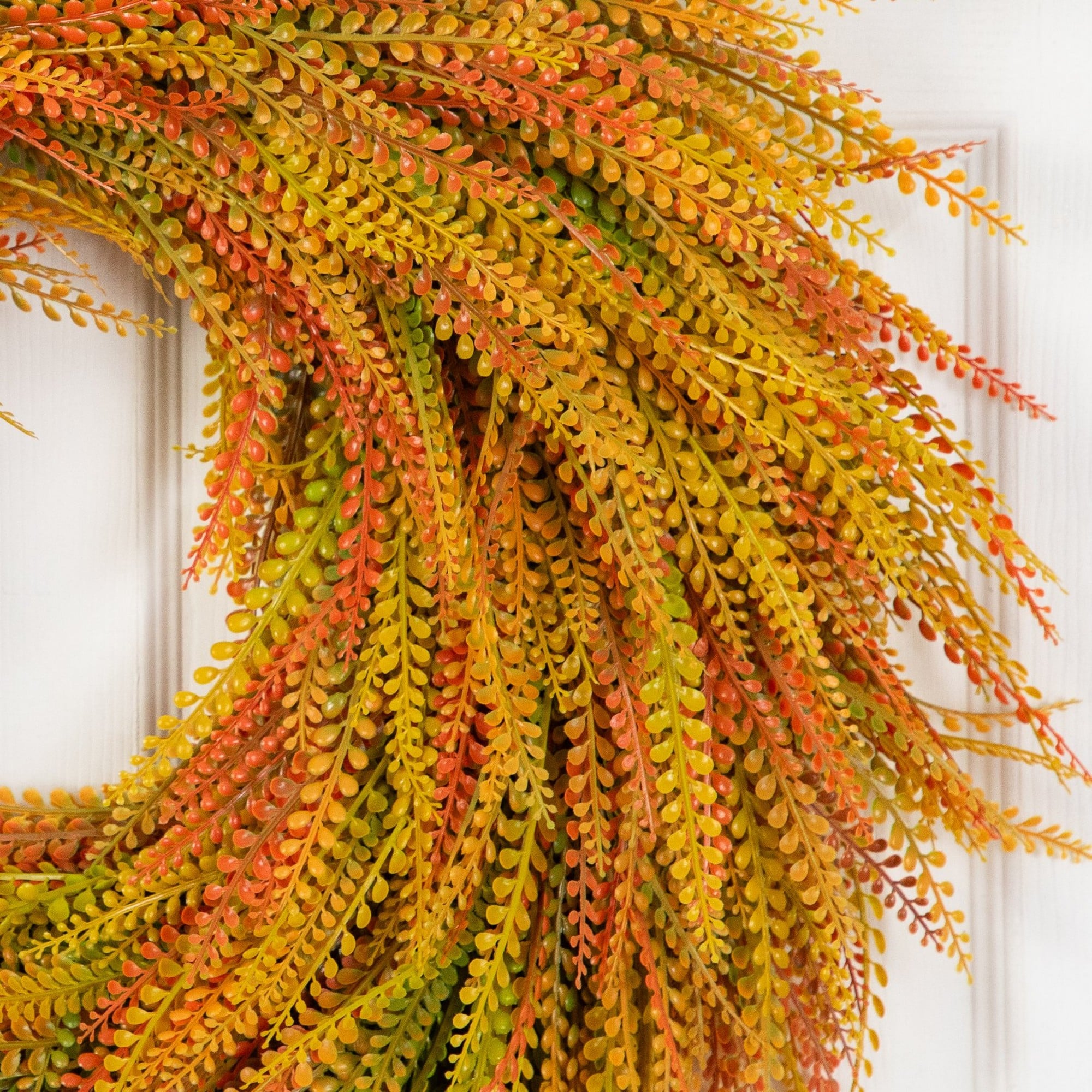 28" UV Artificial Fall Wheat Grass Wreath