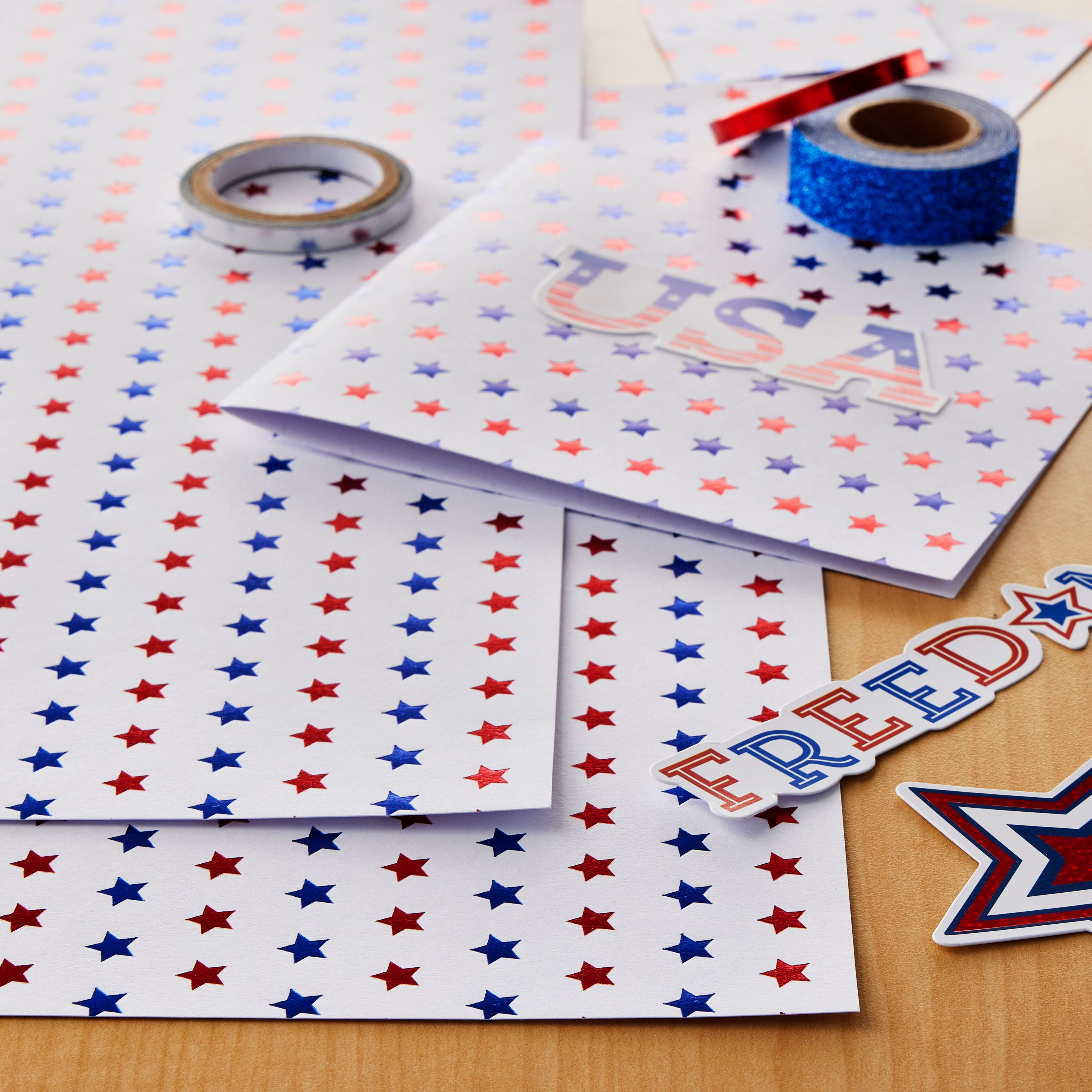 Red & Blue Star Cardstock Paper by Recollections™, 12" x 12"