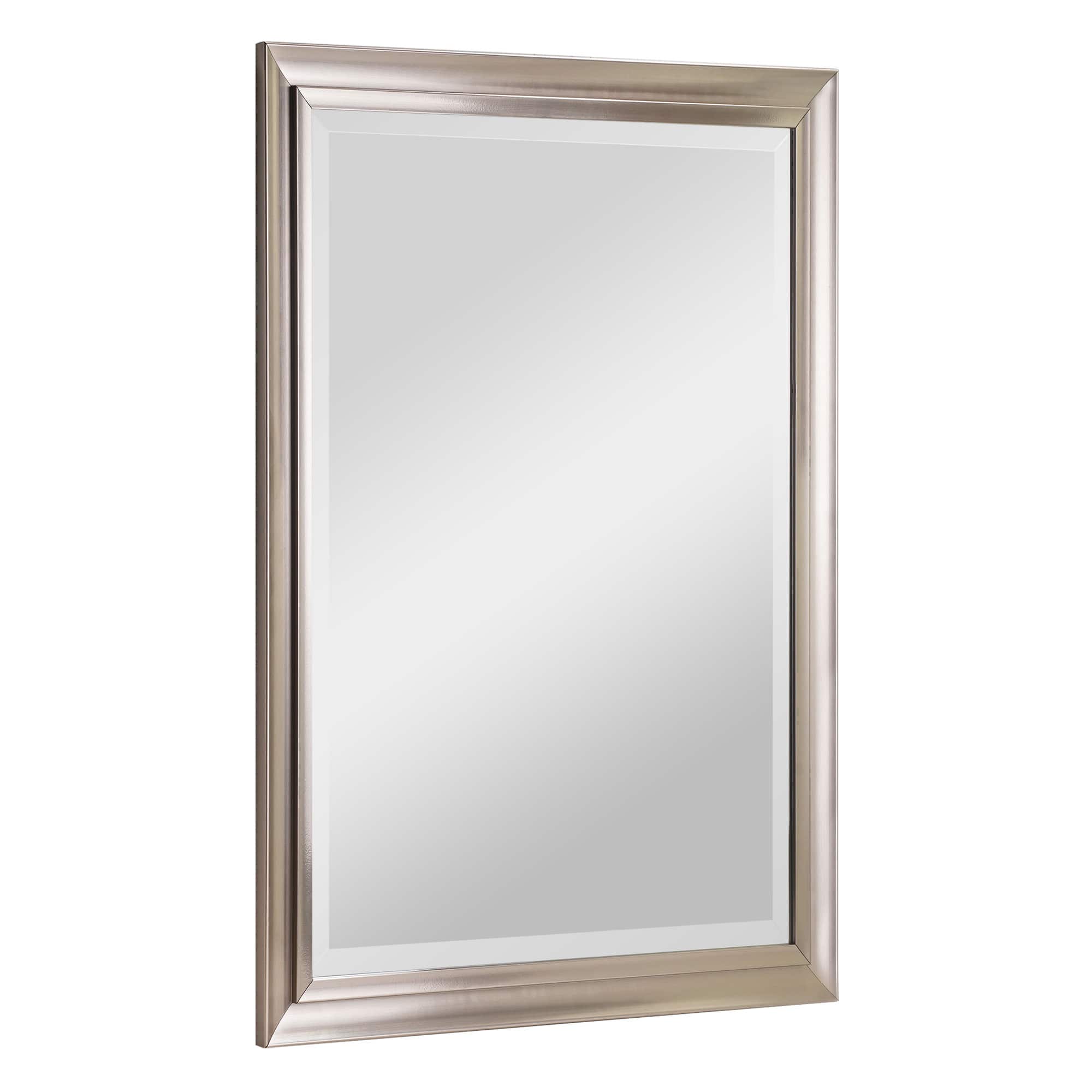 Head West 40" x 28" Oil Rubbed Antique Brushed Nickel Framed Wall Mirror