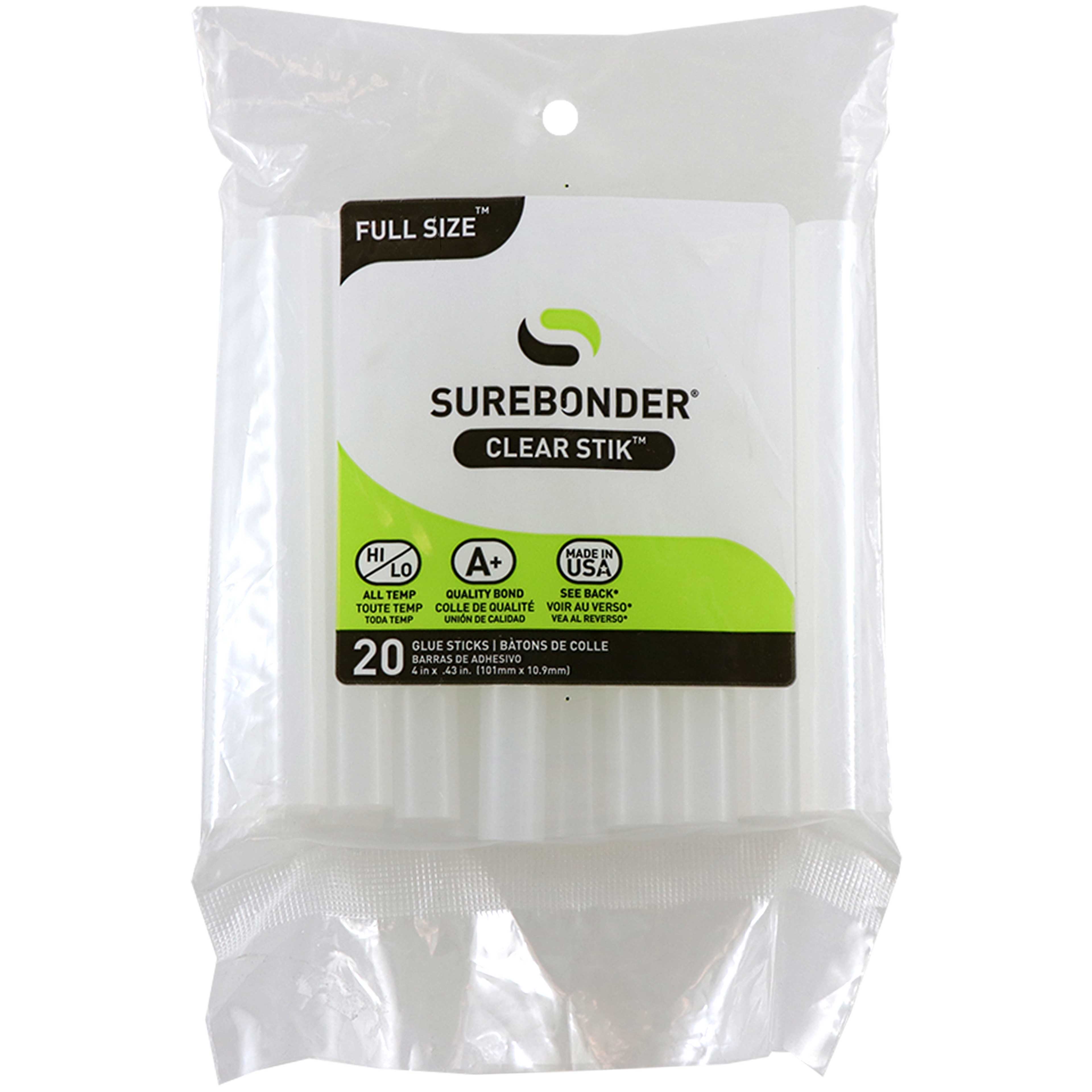 Surebonder® Clear Stik™ Full Size™ Glue Sticks, 20ct.