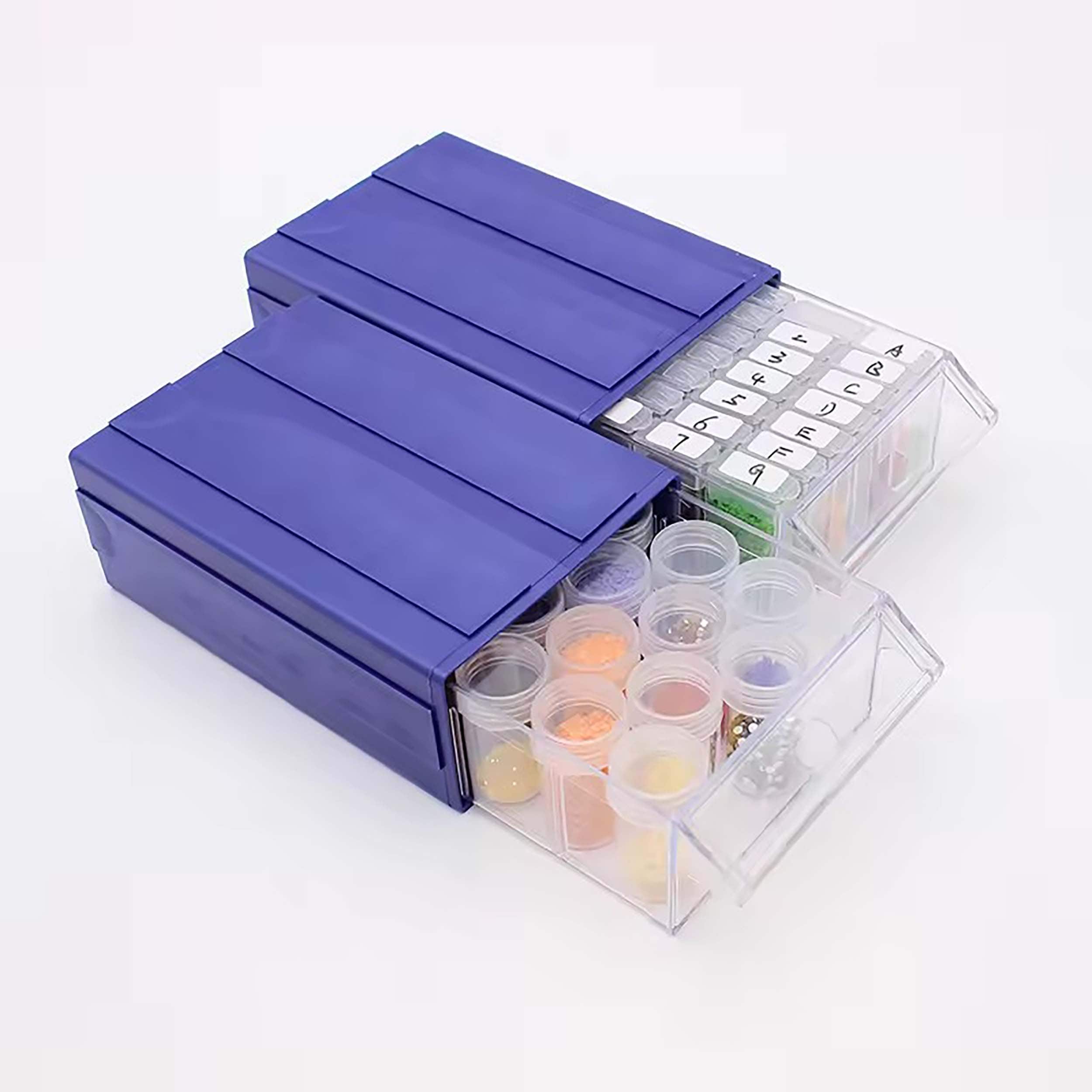 Sparkly Selections Blue Diamond Art Container Drawer with 20 Bottles
