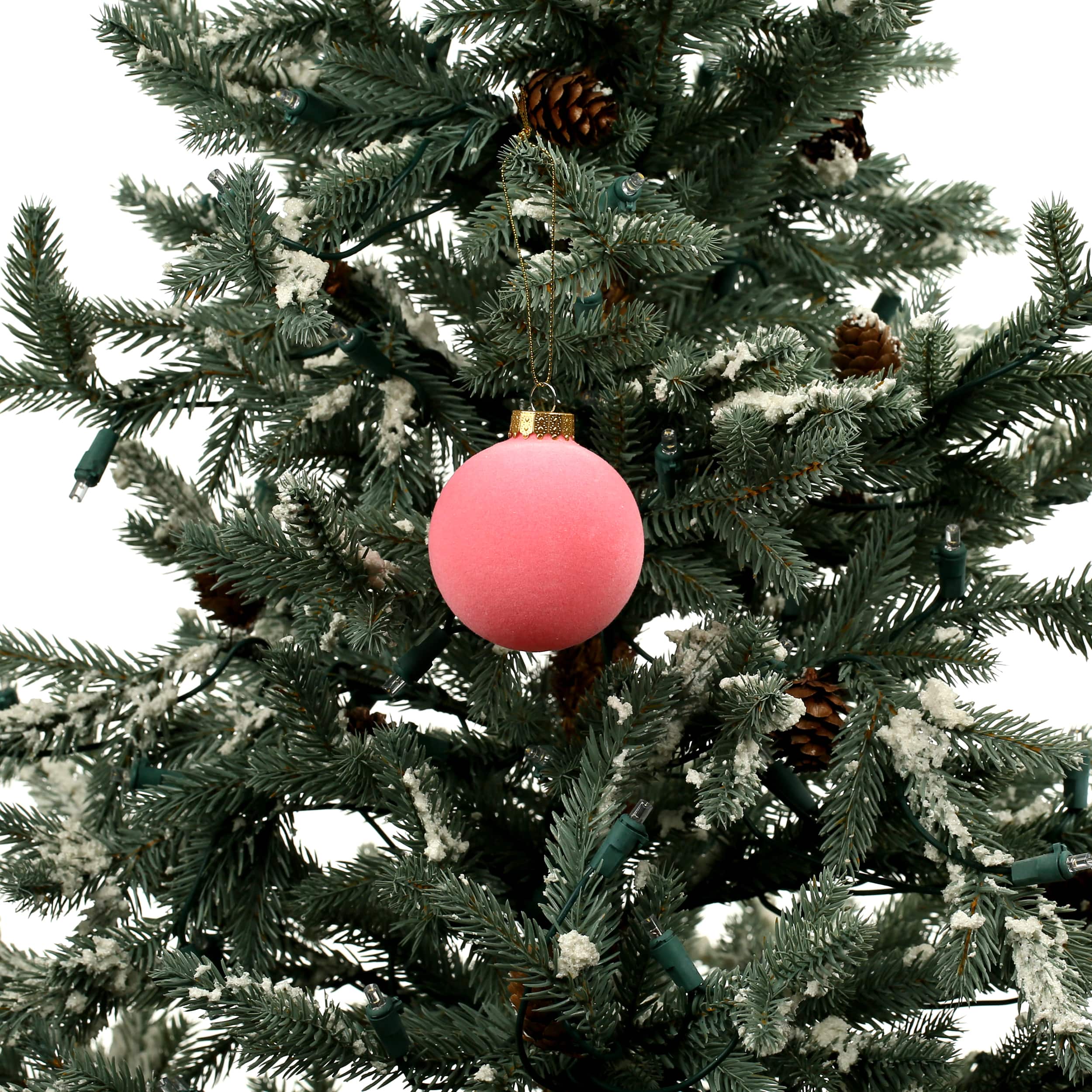 6 Pack 2.5&#x22; Flocked Glass Ball Ornaments by Ashland&#xAE;