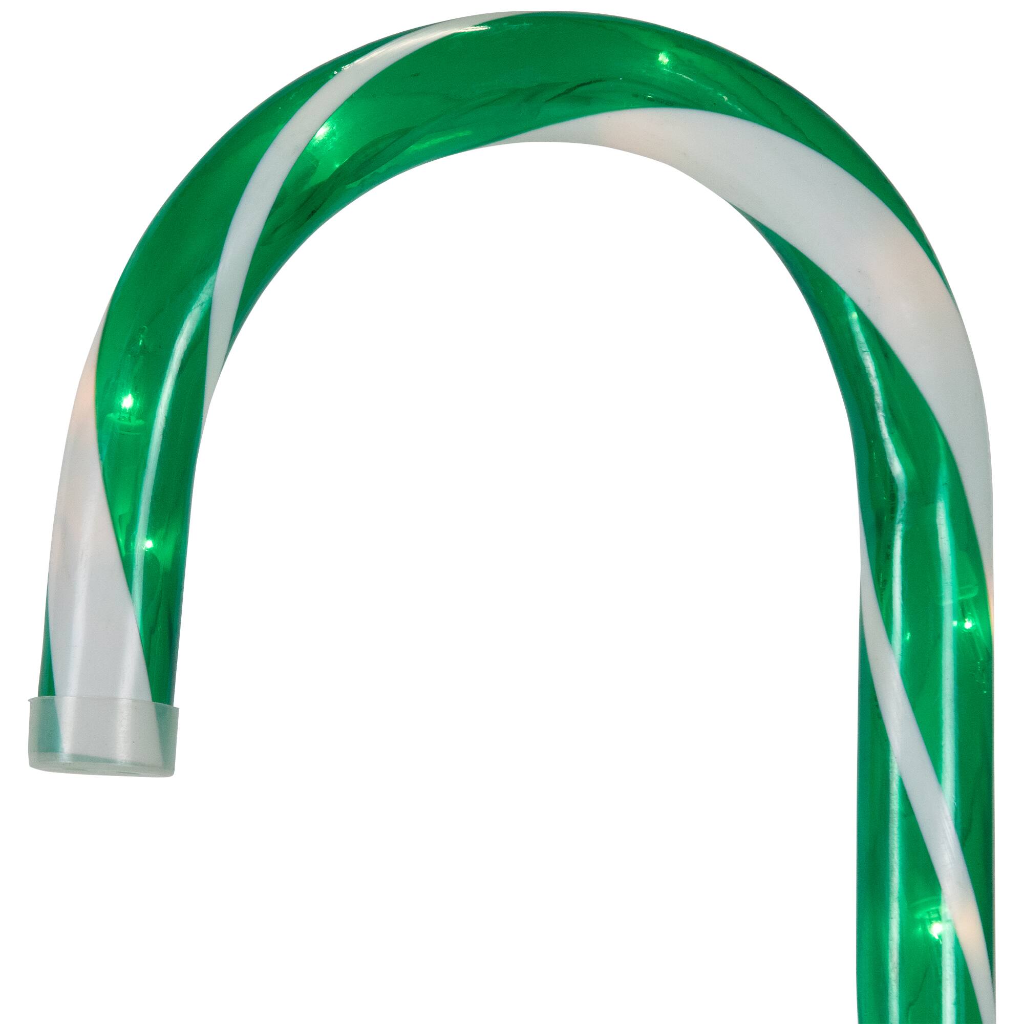 Lighted Outdoor Christmas Candy Cane Pathway Markers - 28" - Red/Green - Set of 6