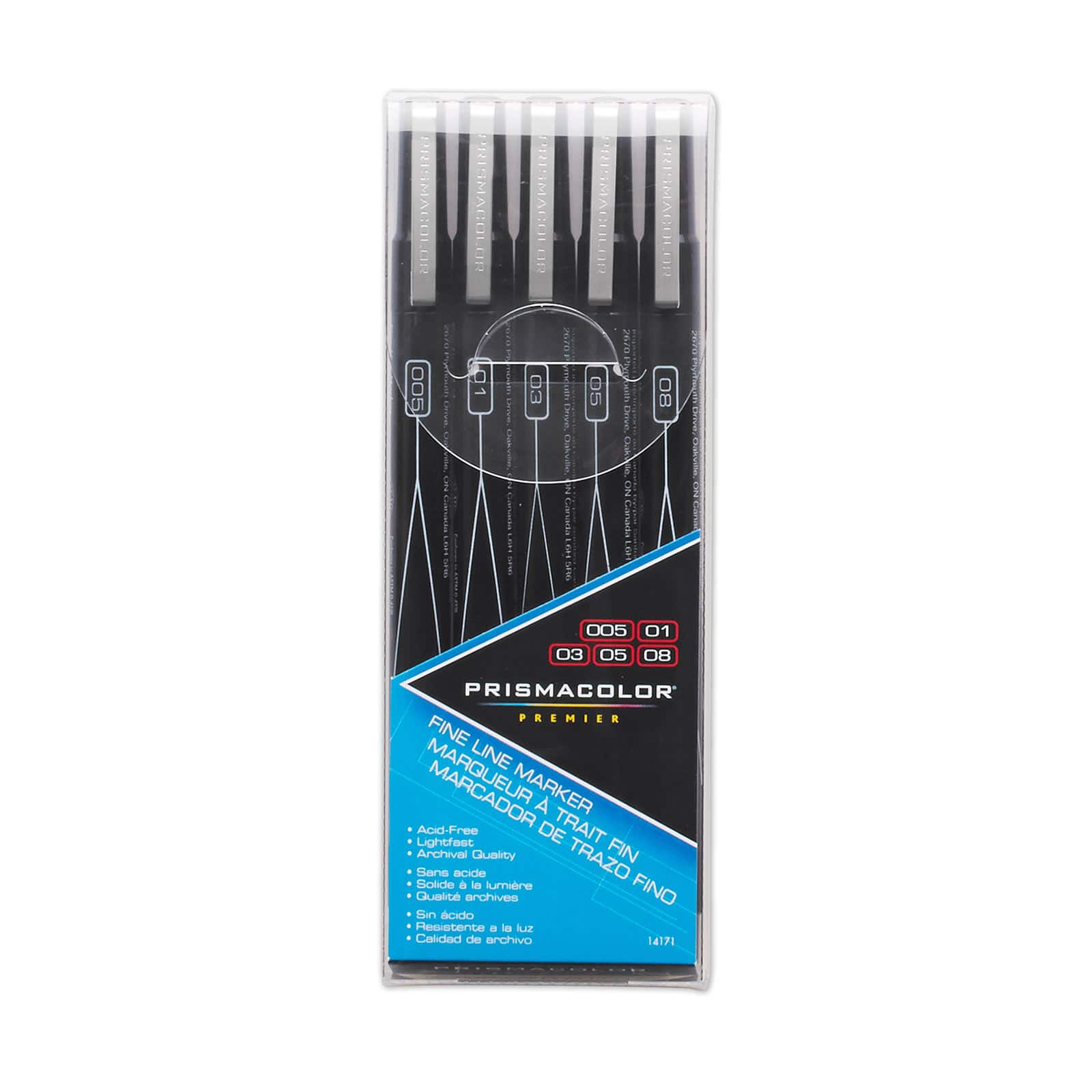 Prismacolor® Premier® Fine Line Black Marker Set, 5 count