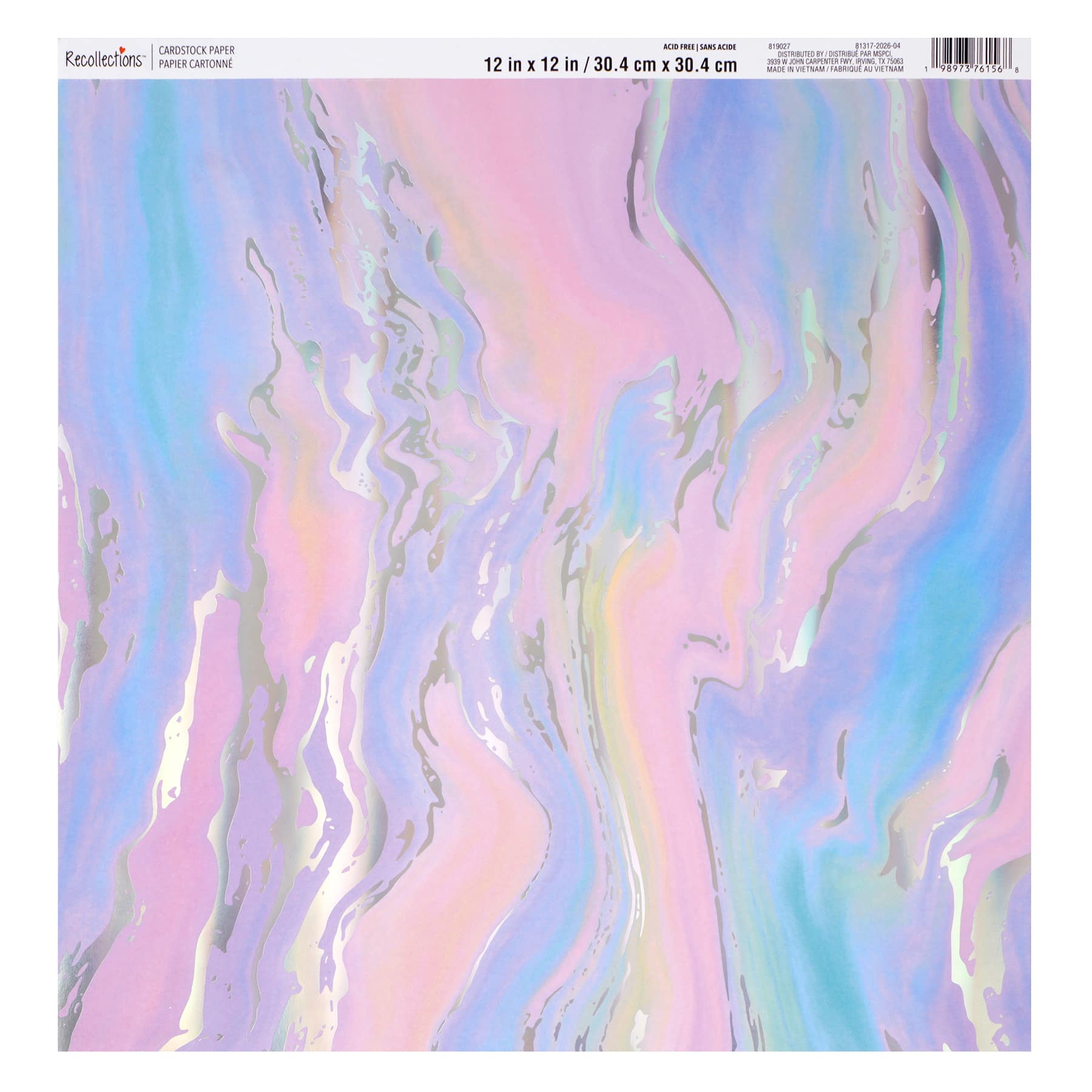 12" x 12" Dreamscape Marble Holographic Cardstock Paper by Recollections™