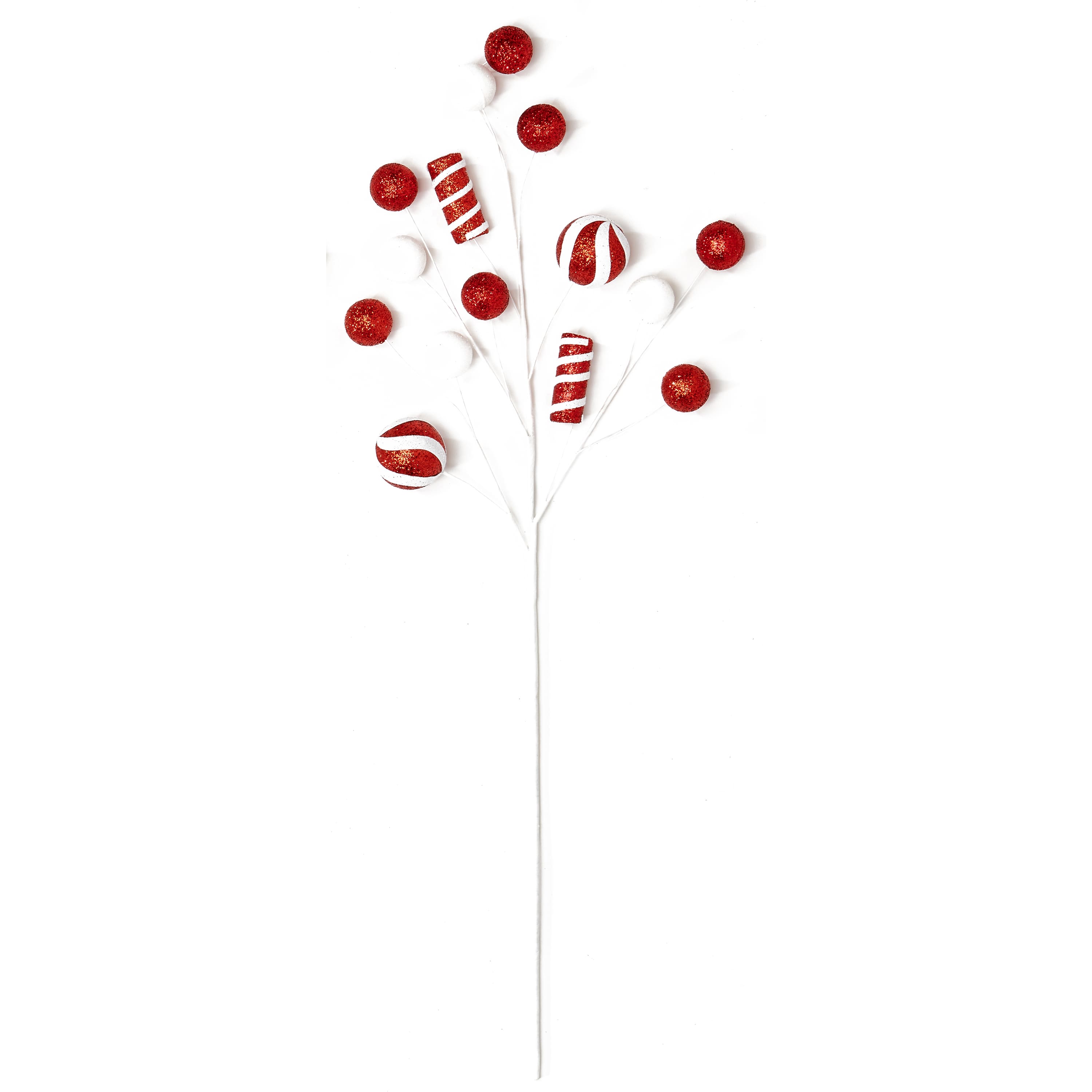 27" Christmas Glittered Ball & Candy Christmas Picks