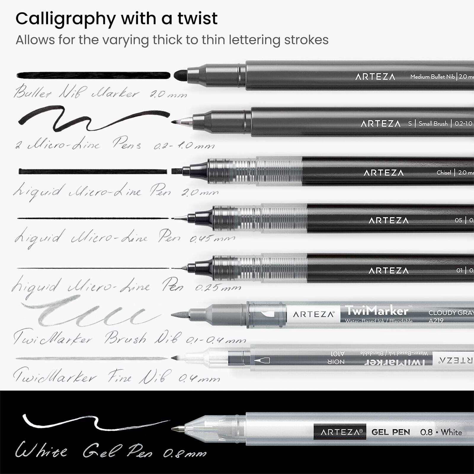 Arteza® 12-Piece Beginner Hand Lettering Set