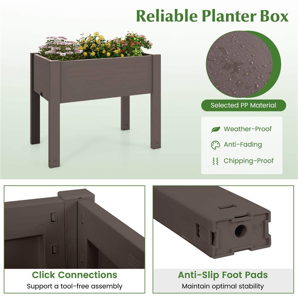 Costway 14gal. Raised Garden Bed with Water Level Indicator & Drainage Hole